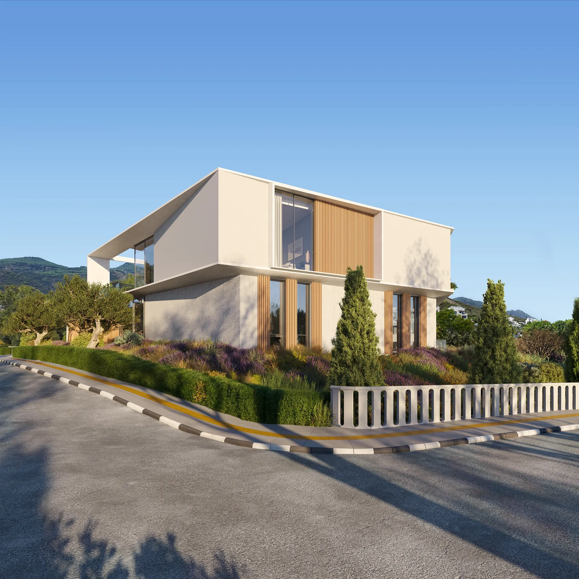 Villa Alsancak Cyprus Fachada Render de arquitectura