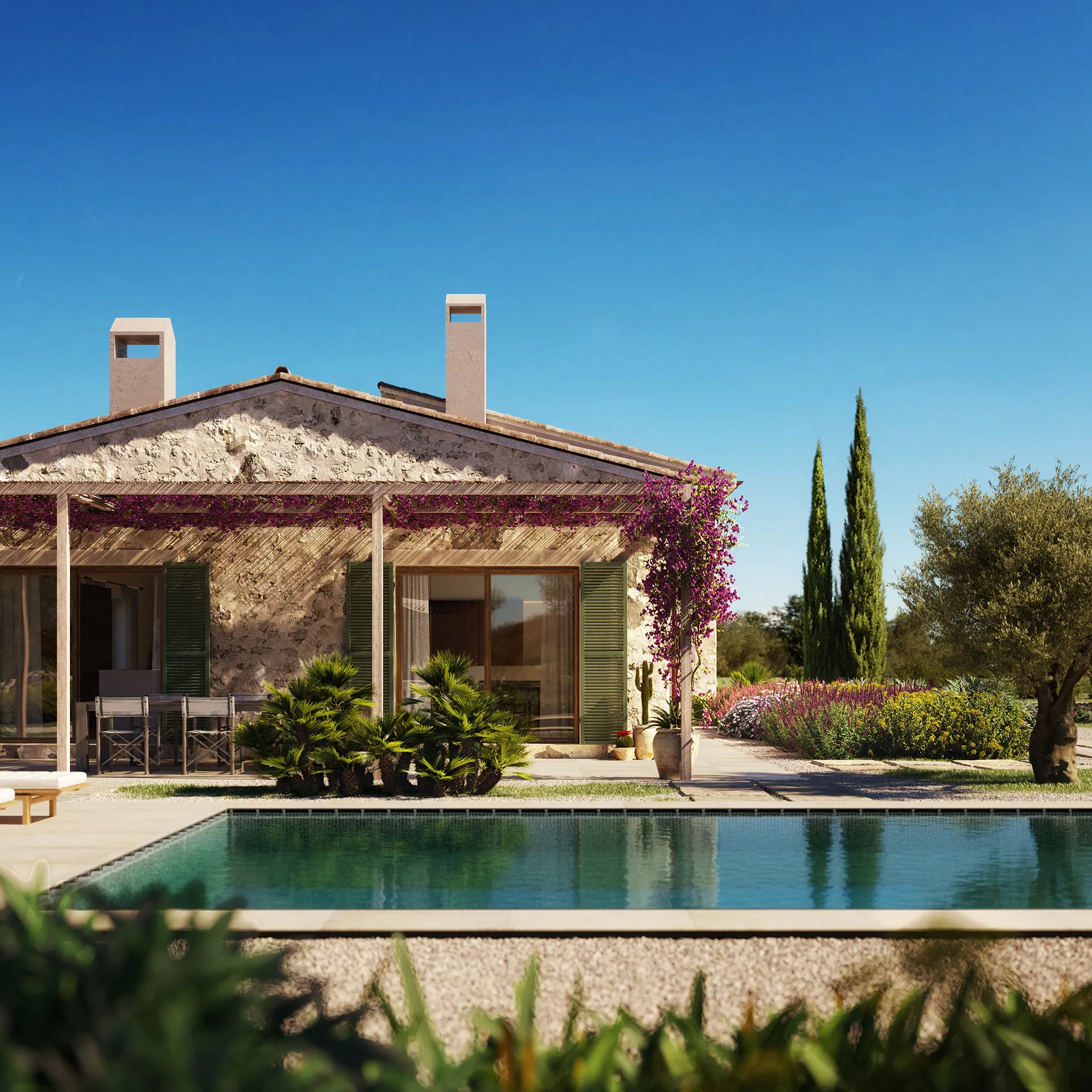 House Campo Santanyi Mallorca Pool Architecture Virtual Tour