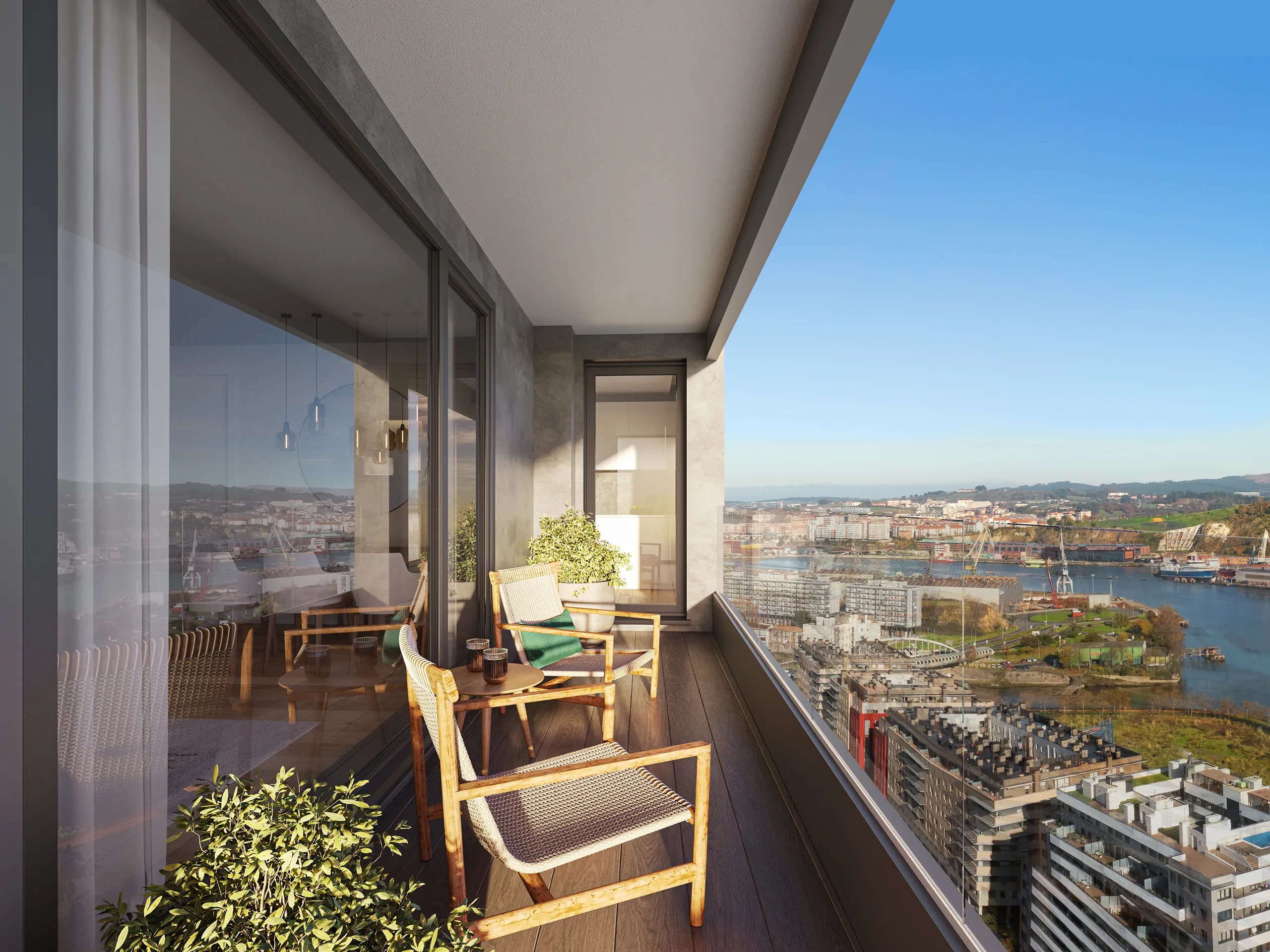 Viviendas Barakaldo Bilbao Balcony Property Branding Rendering