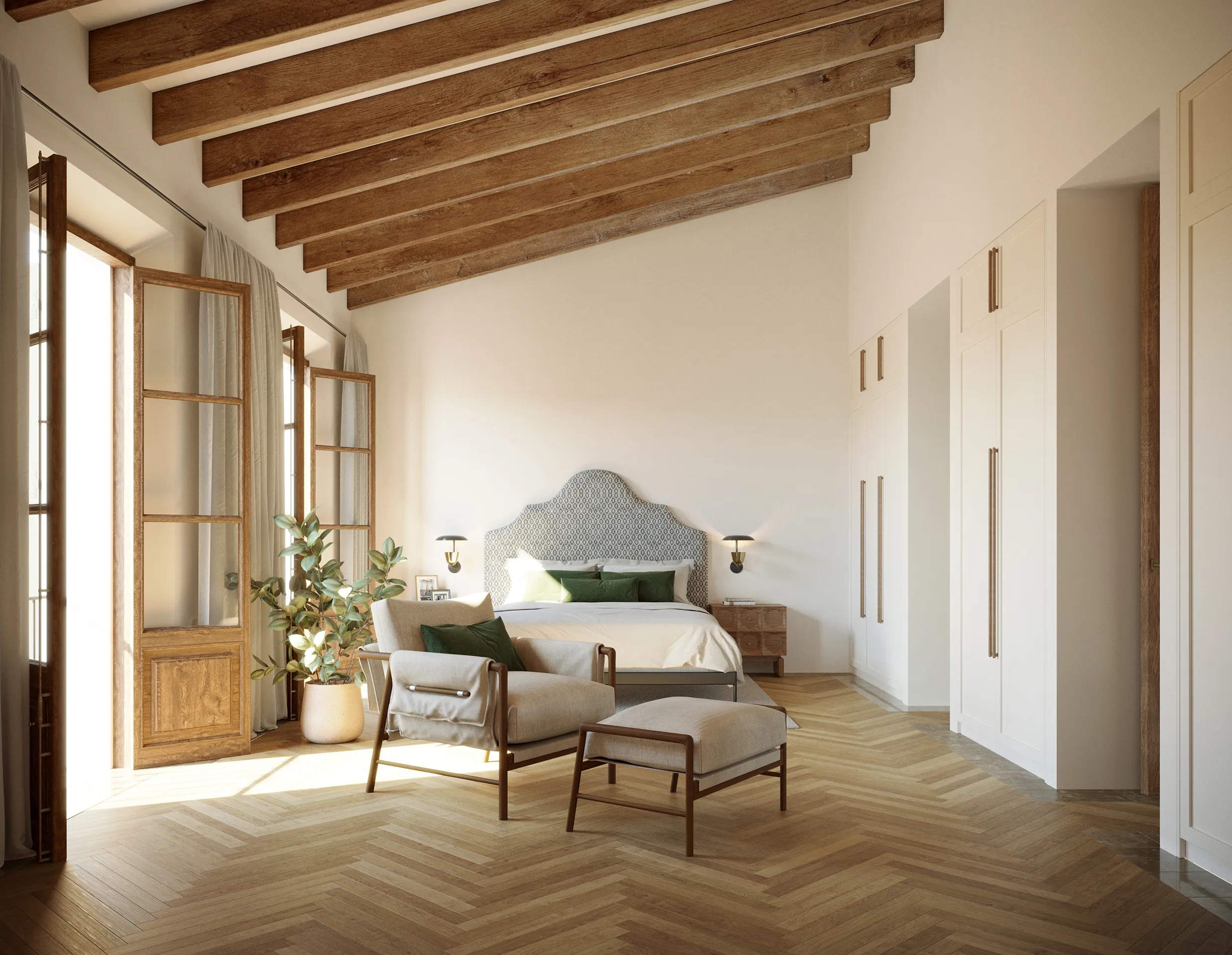 Townhouse Luxury Soller Mallorca Bedroom Architectural Visualization