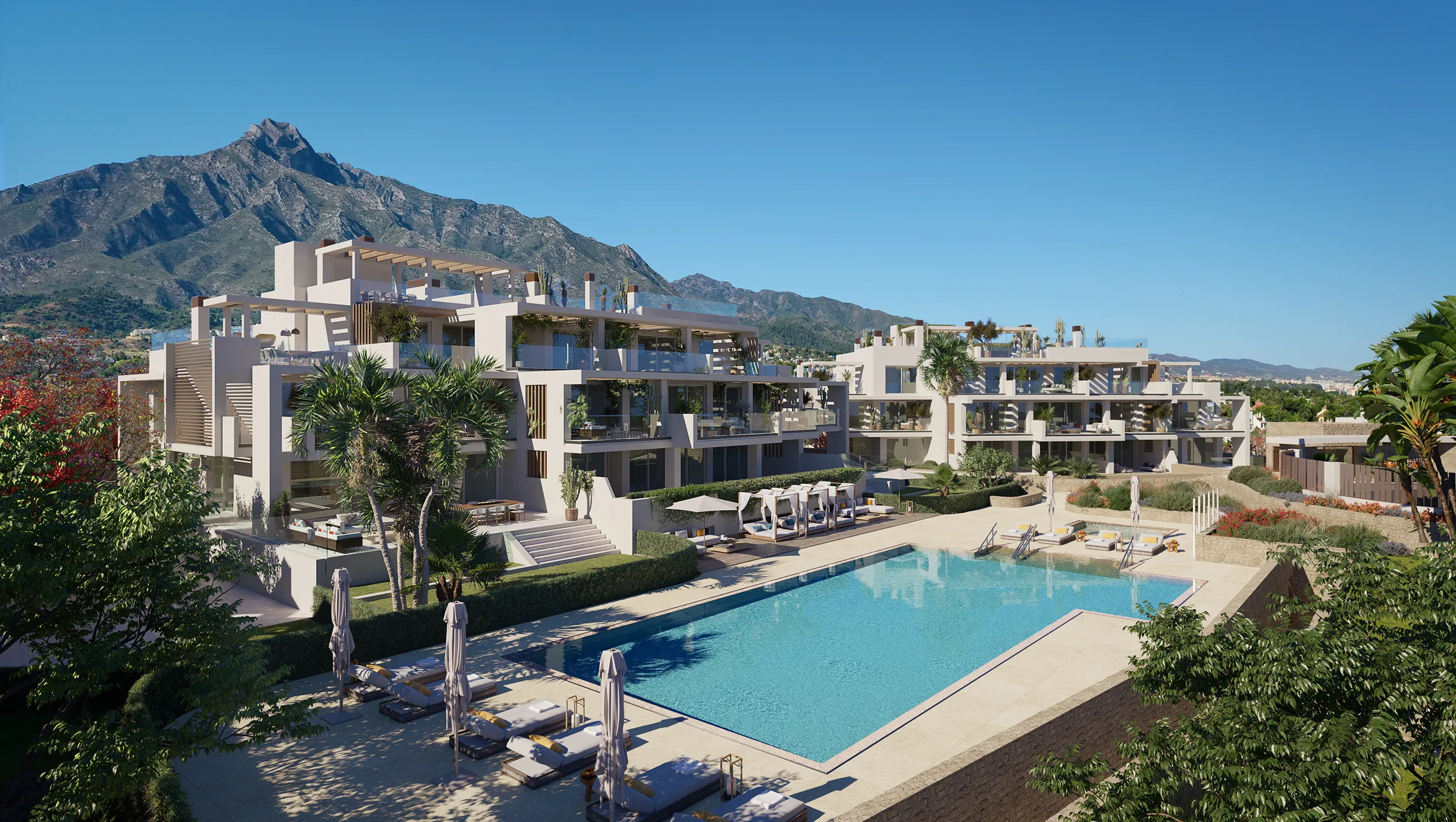 Apartments the Earth Marbella Aerial view 3D Real Estate