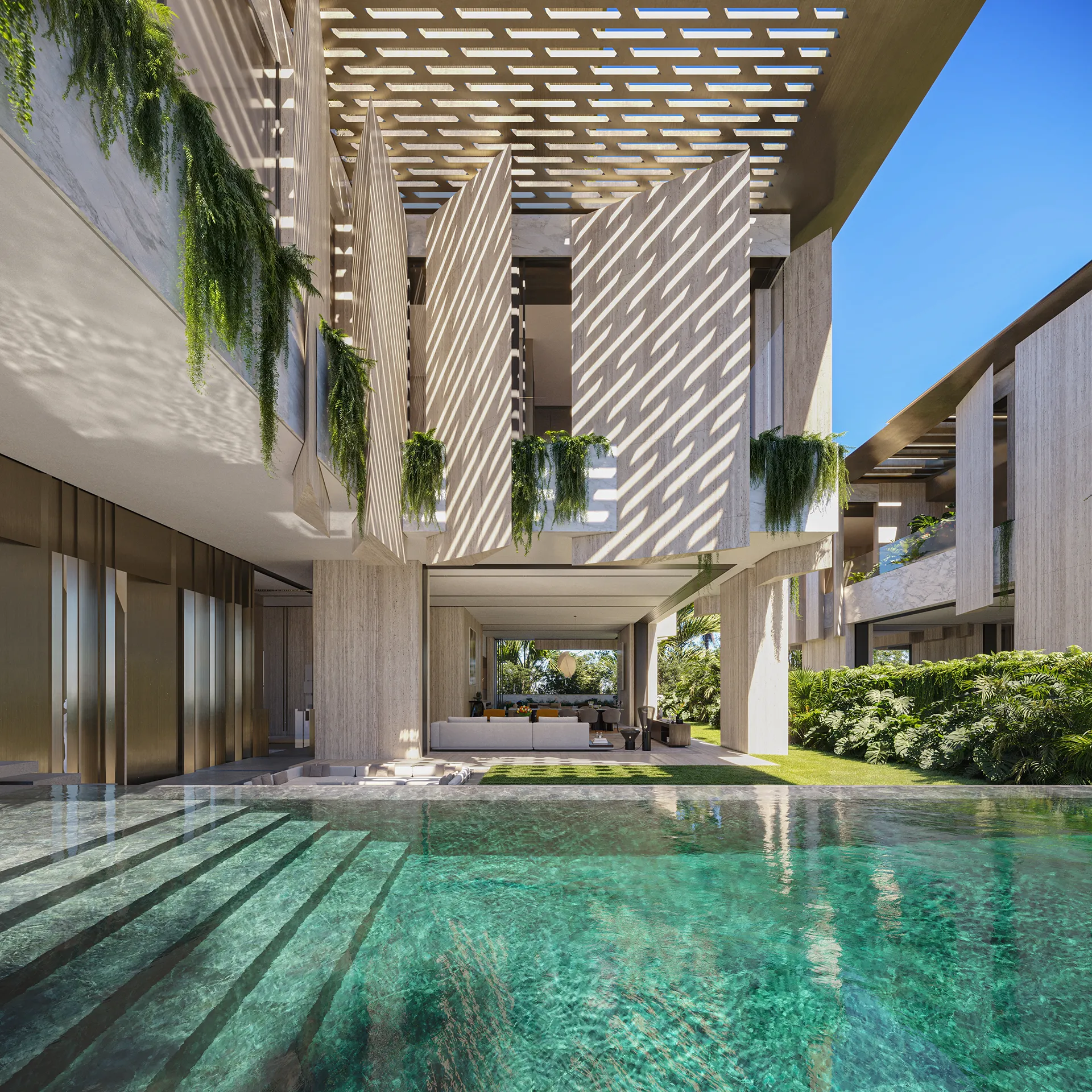 Villa La Mer Dubai piscina interior Inmobiliario Vr