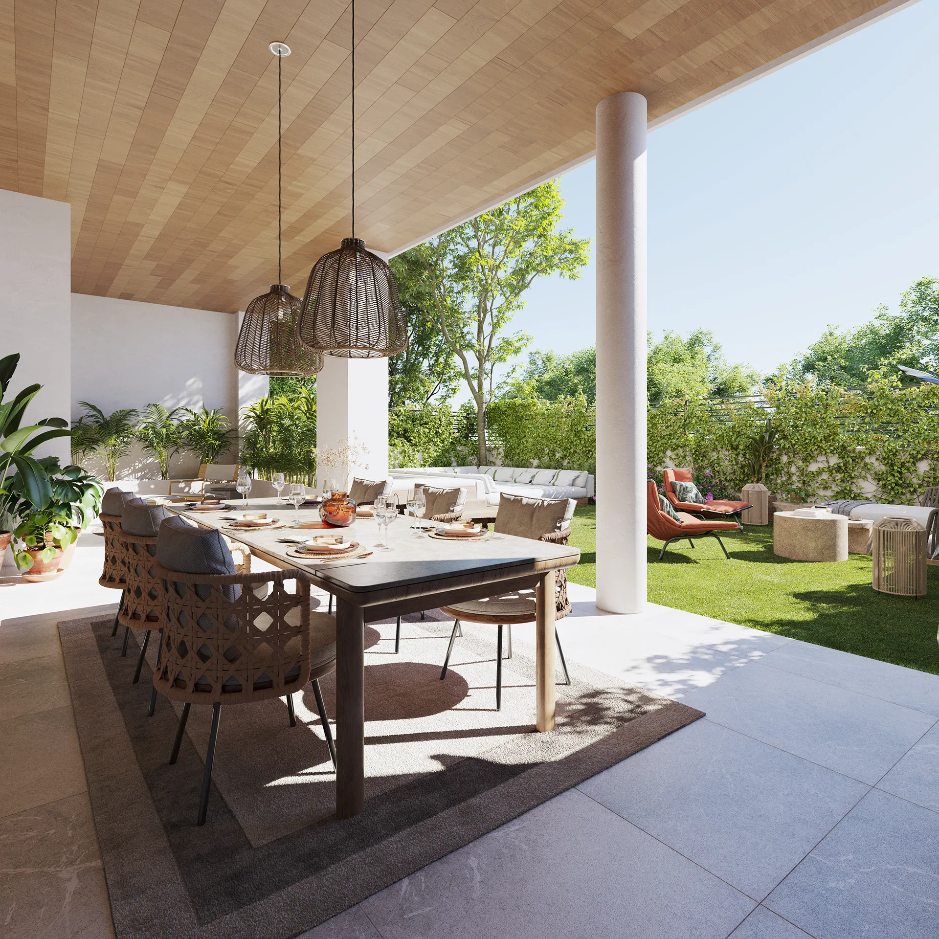 Ciudad Jardin Apartments Mallorca Dining Architecture Visualisation
