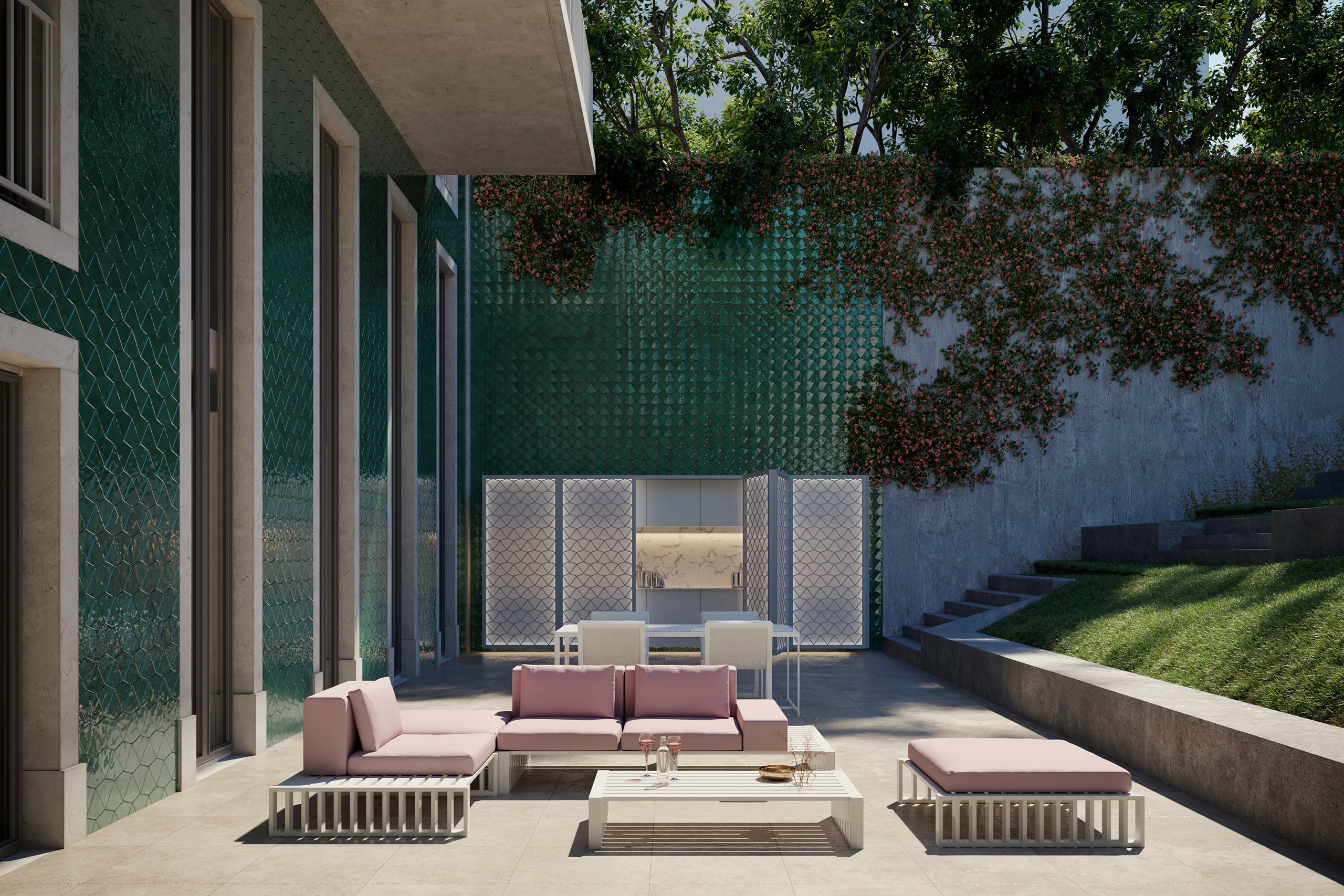 Eduardo Coelho Residences Lisboa Portugal Patio Architectural Rendering
