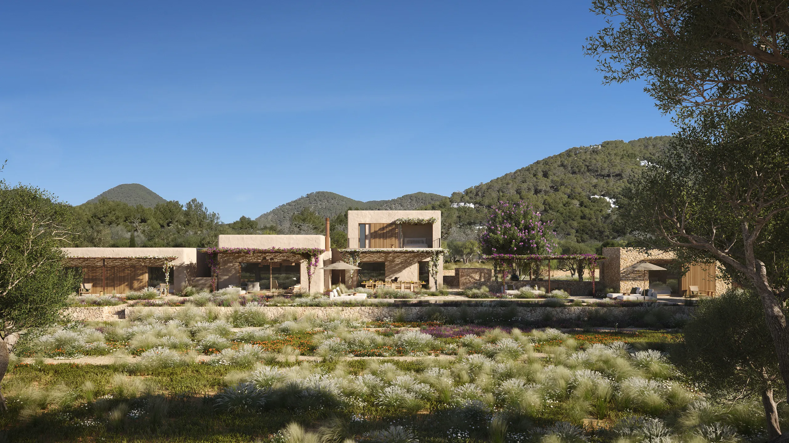 Villa Ibiza Ibiza Vista aerea visualizacion arquitectonica
