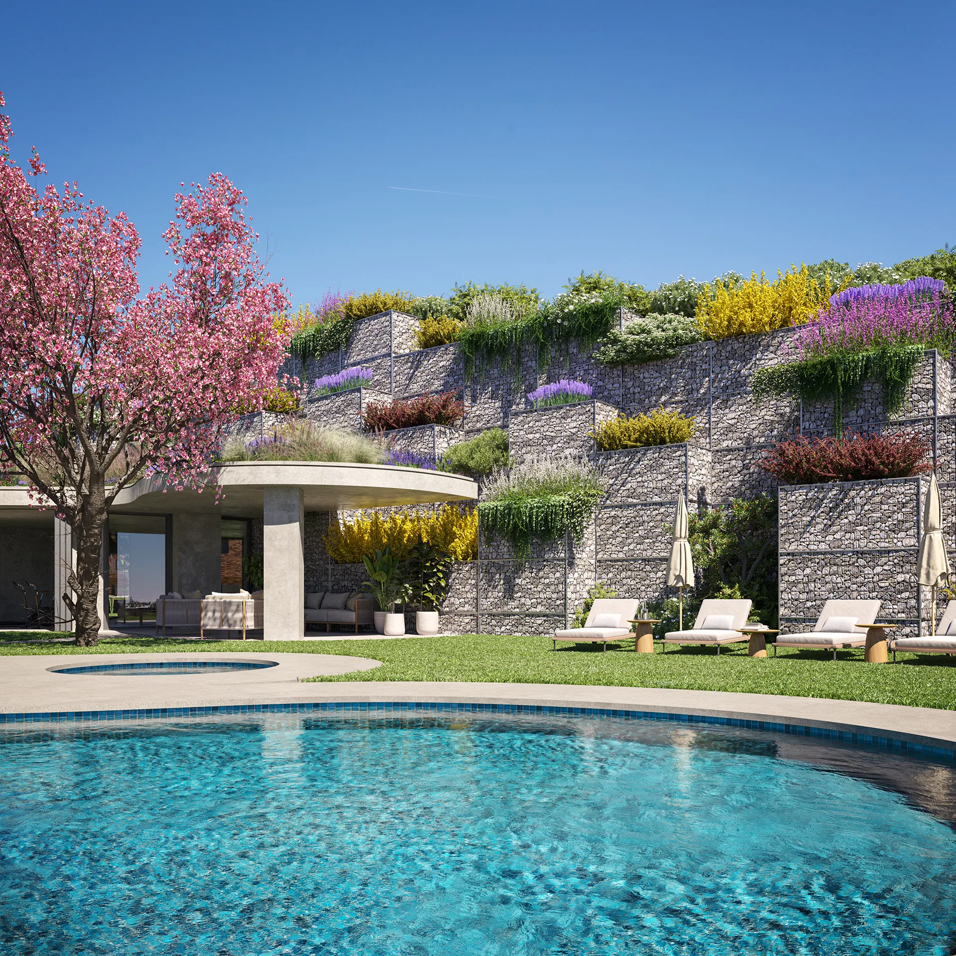 Villa Colmenar Viejo Madrid Pool Photorealistic Rendering