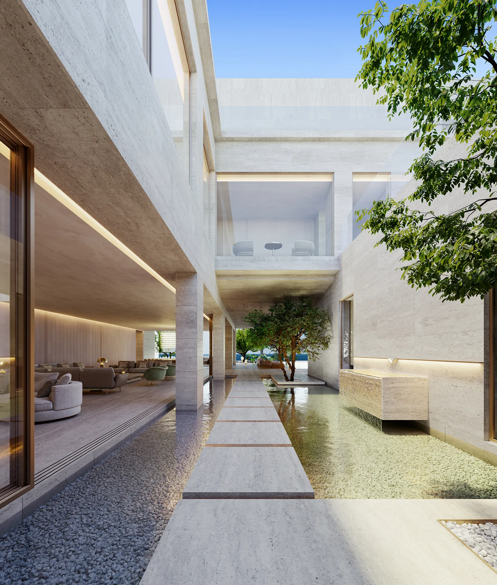 House Luxury Dubai Hallway Real Estate Cgi