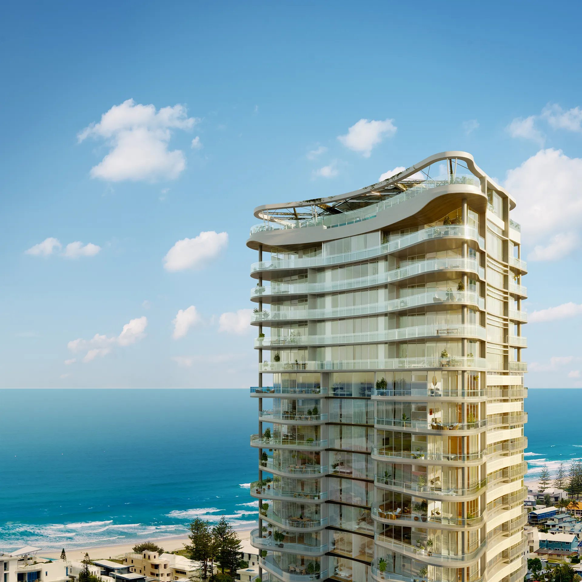 Mermaid Apartment Gold Coast Australia Aerial view Renderings of Architecture