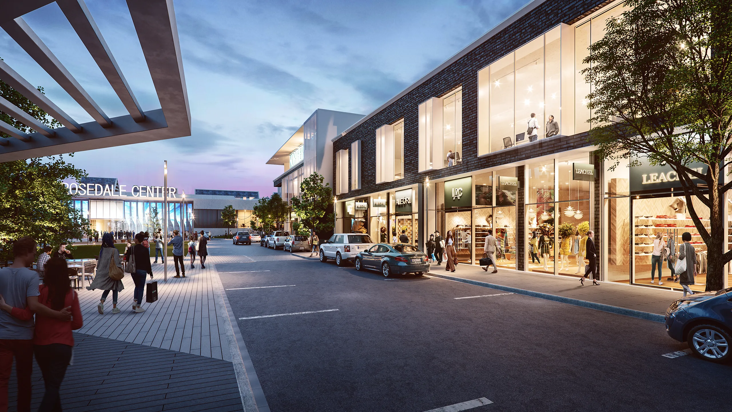 Mall Rosedale Center Chicago Usa Fassade eye level Property Branding Rendering