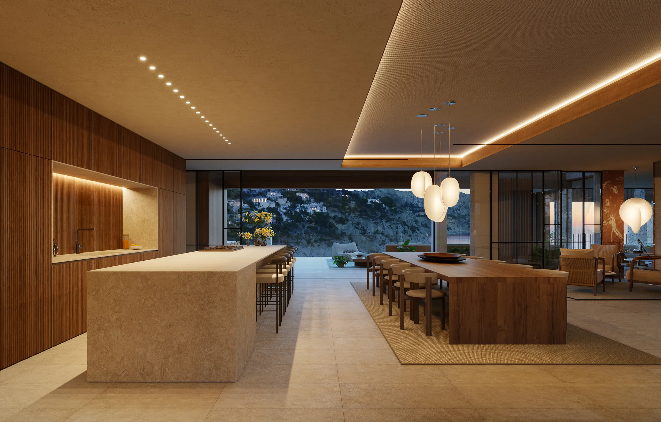 Villa Boat Inlet Andratx Mallorca cocina visualizacion arquitectonica