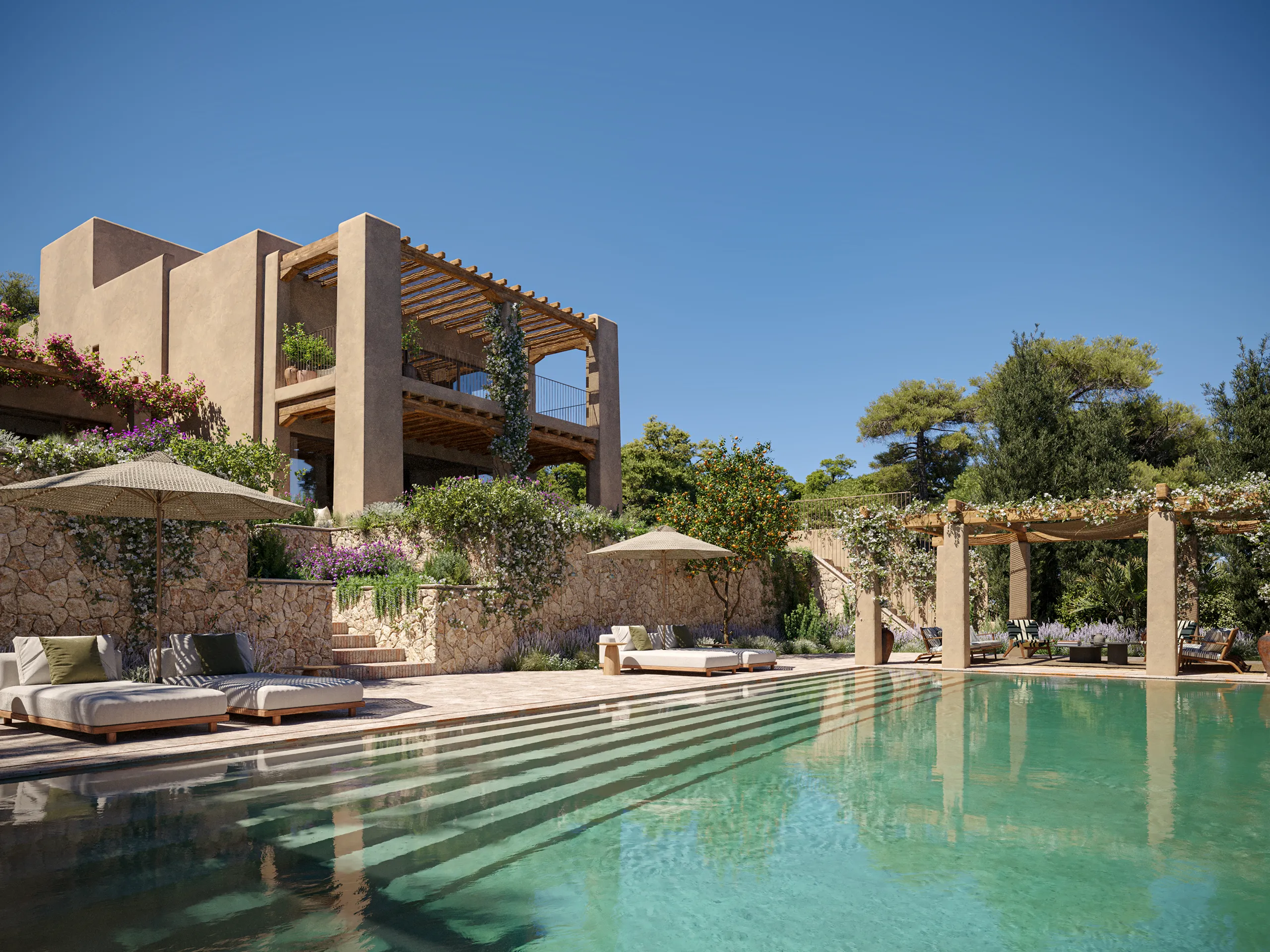 Casa Cap Martinet Ibiza piscina Arquitectura 3d