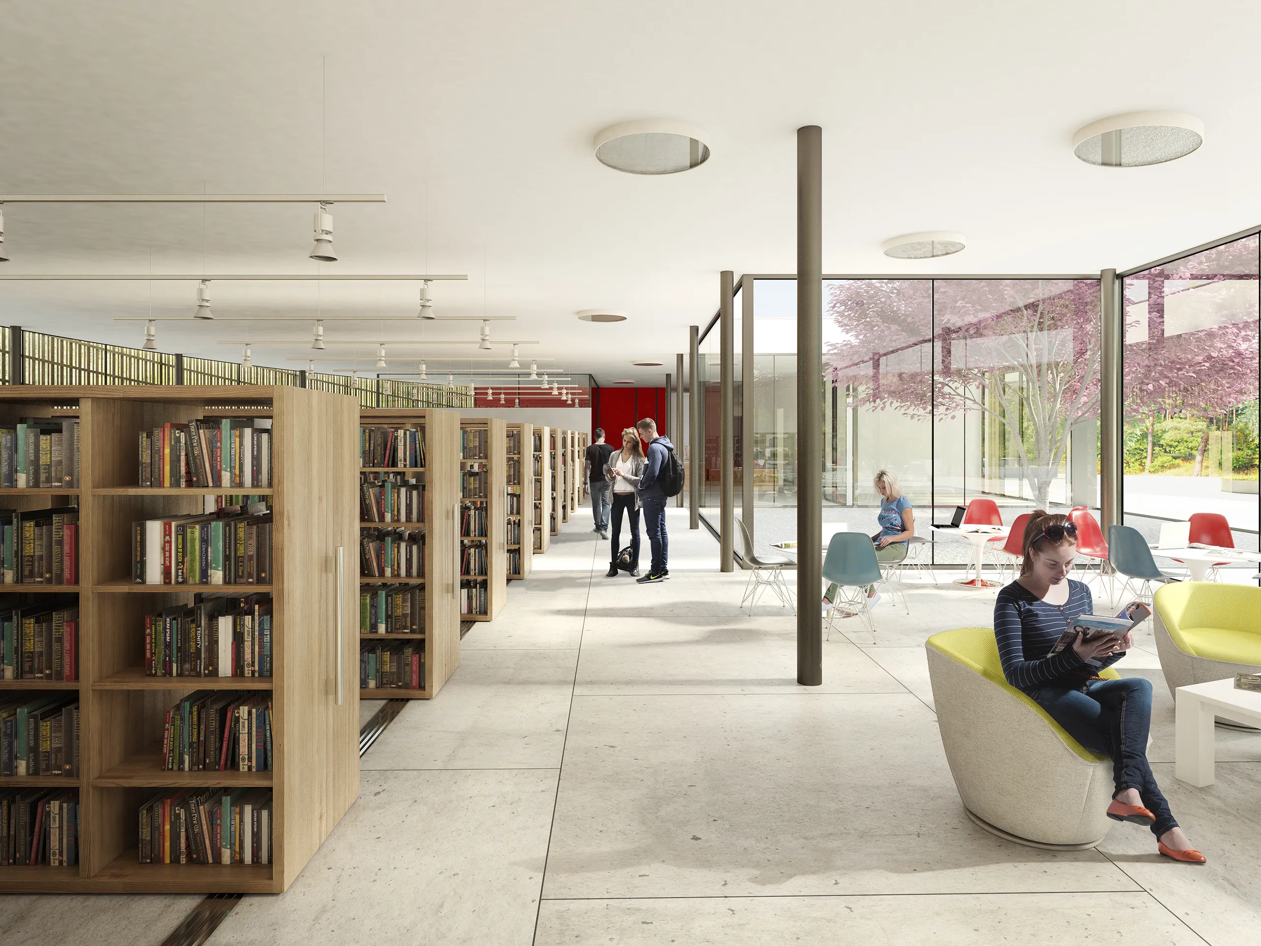 School La Tour Peilz Switzerland Common Areas Architectural Visualization