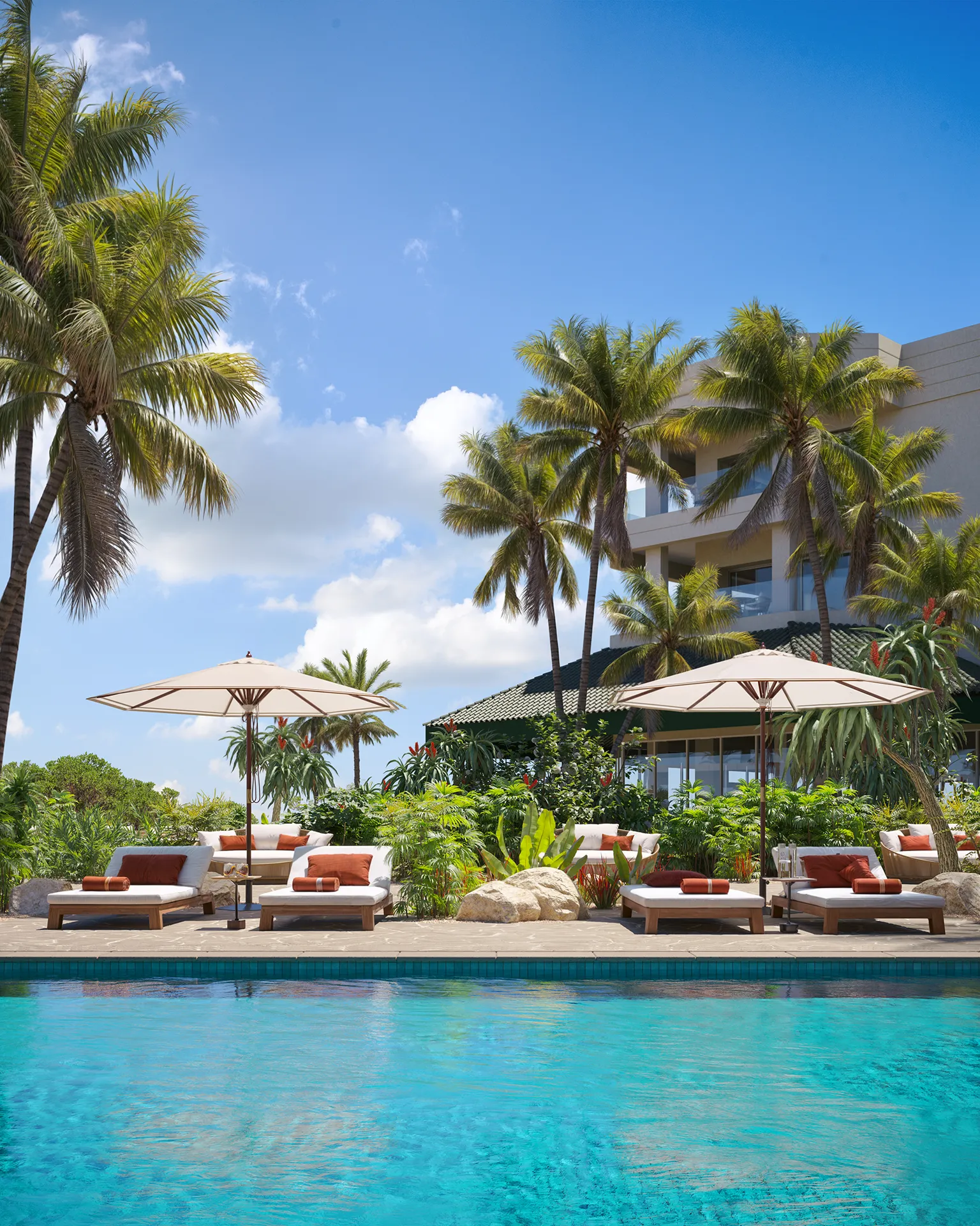 Hotel Joia Eagle Beach Aruba piscina visualizacion arquitectonica