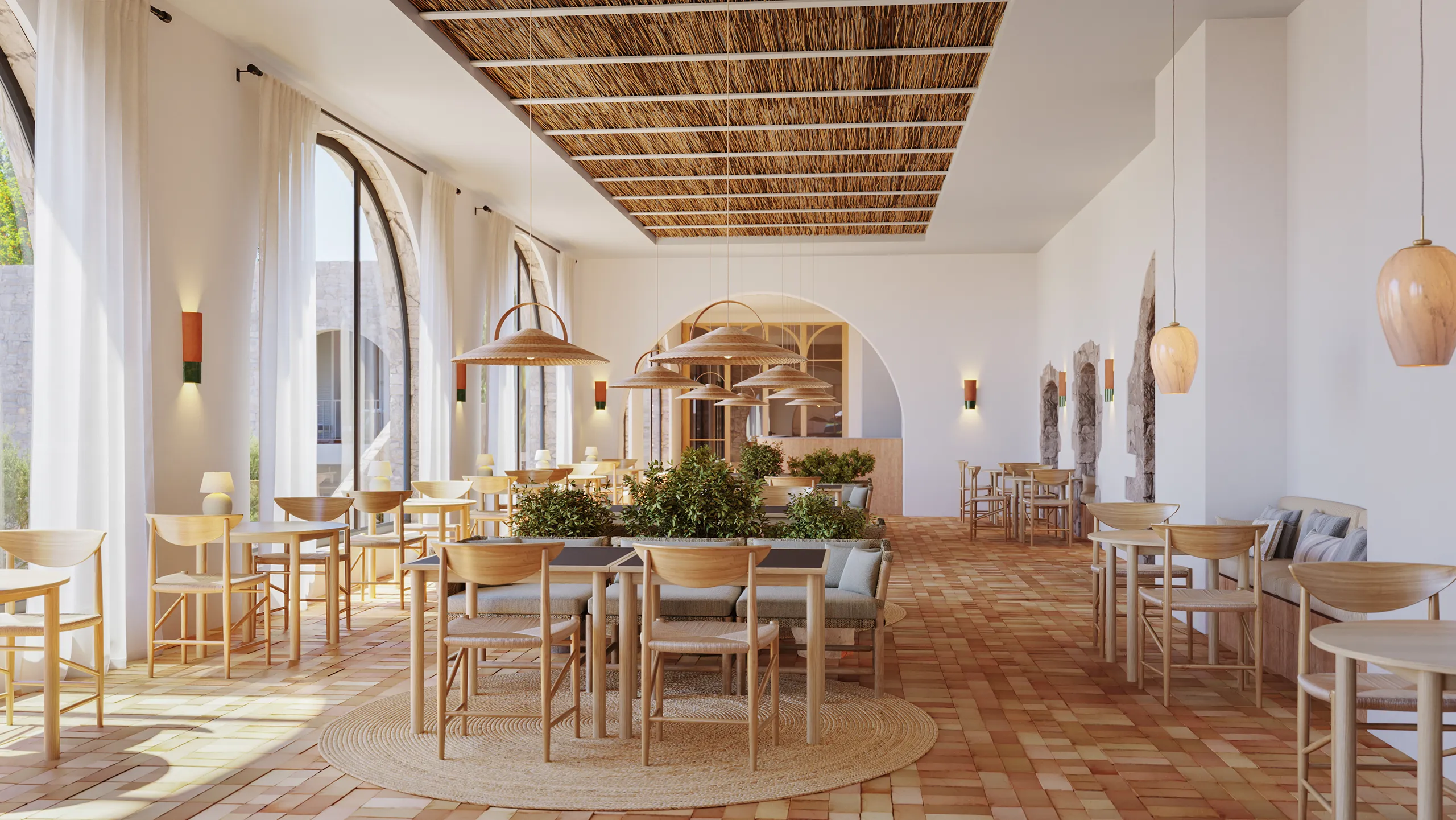 Hotel Couvent Mane Francia restaurante bar Render arquitectura