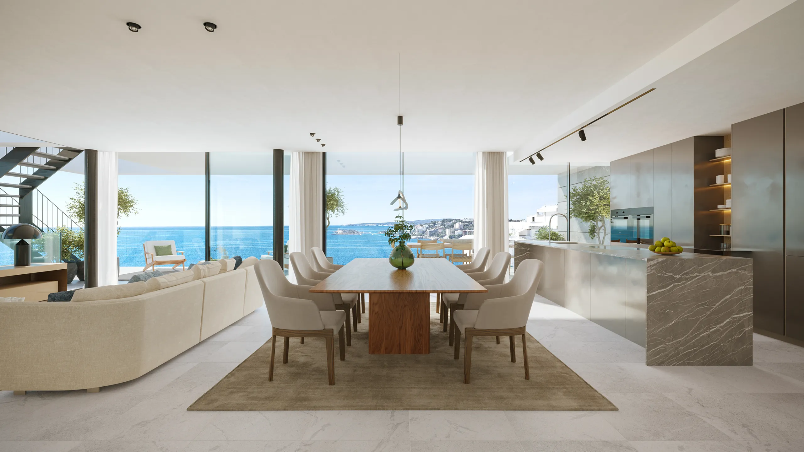 Ever Marivent Apartments Palma Mallorca Kitchen Photorealistic Rendering