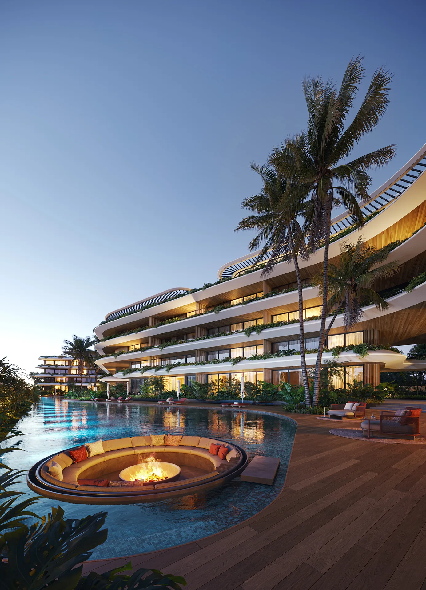 Apartment Punta Cana Dominican Republic Firepit Architectural Visualizations