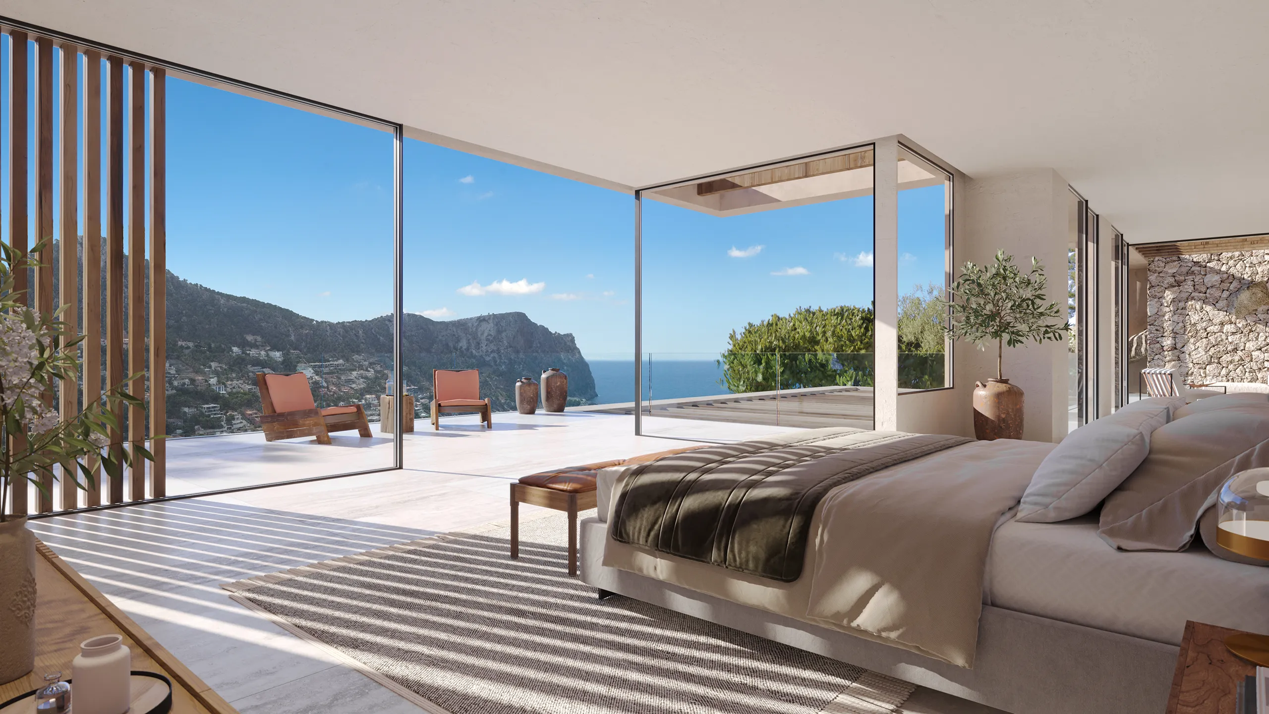 House Las Brisas Andratx Mallorca Dining Real Estate Renders