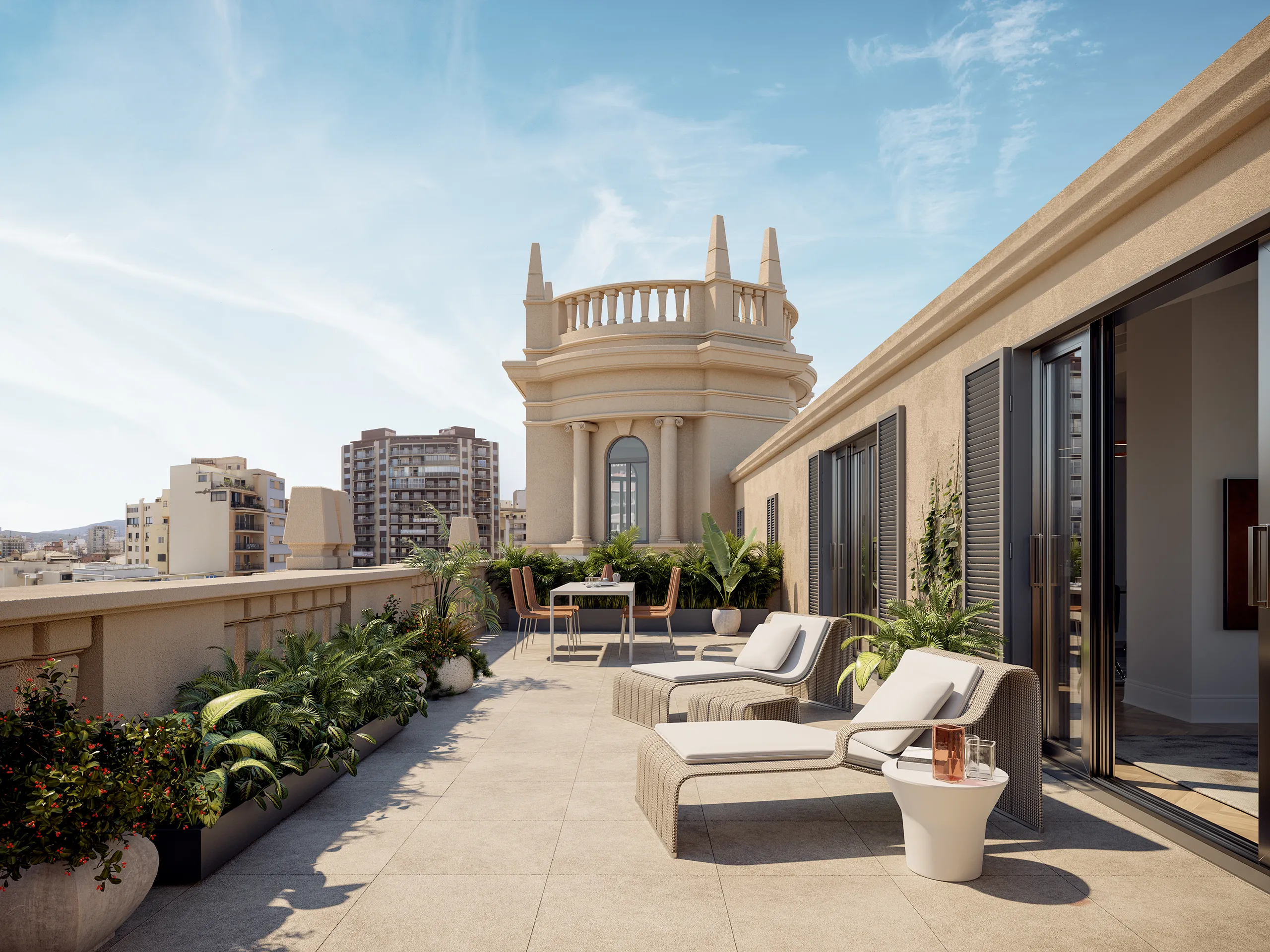 Comte Sallent Residences Palma Mallorca terrace Real Estate Rendering
