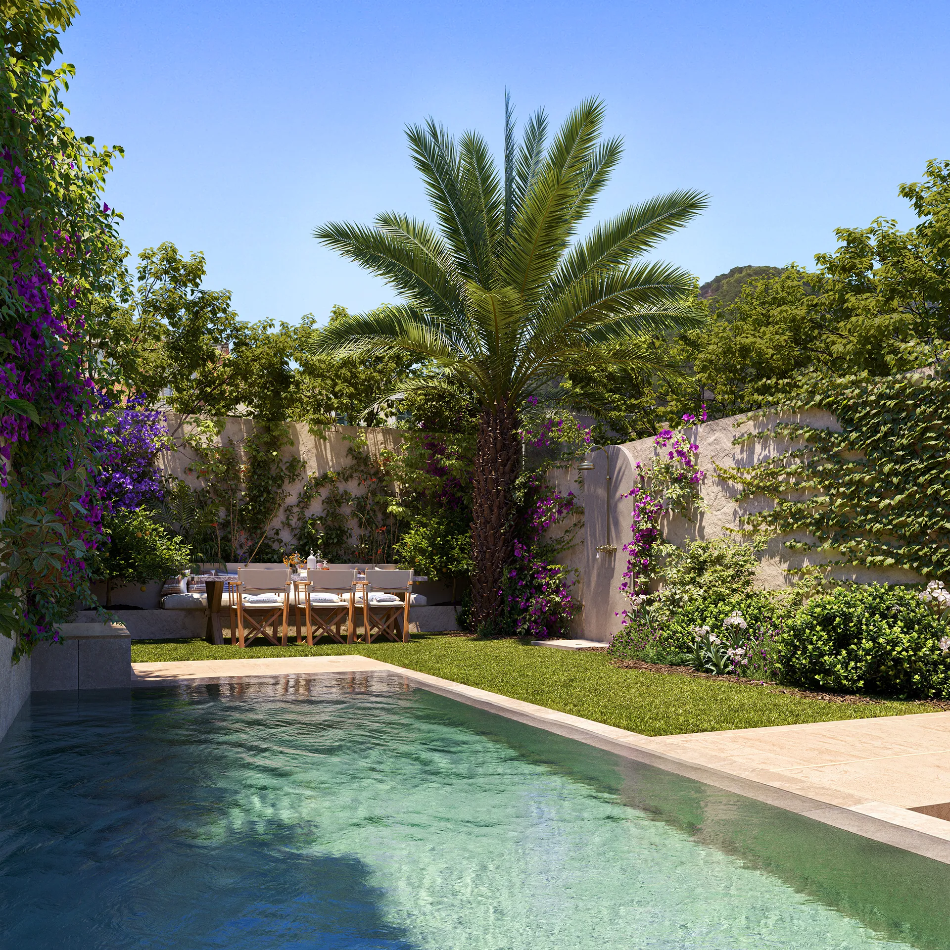 Casa Alaro Mallorca piscina Visualizacion Arquitectonica
