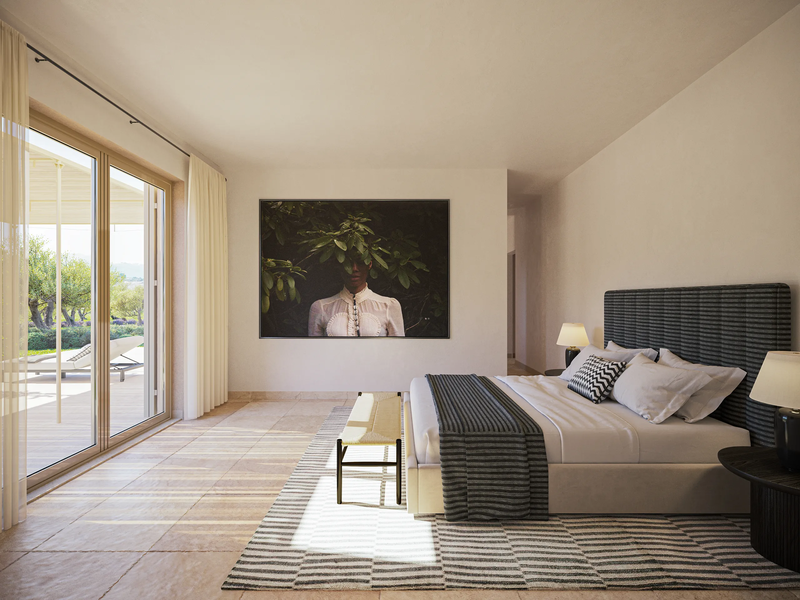 Finca Montuiri Mallorca Bedroom Real Estate 3D