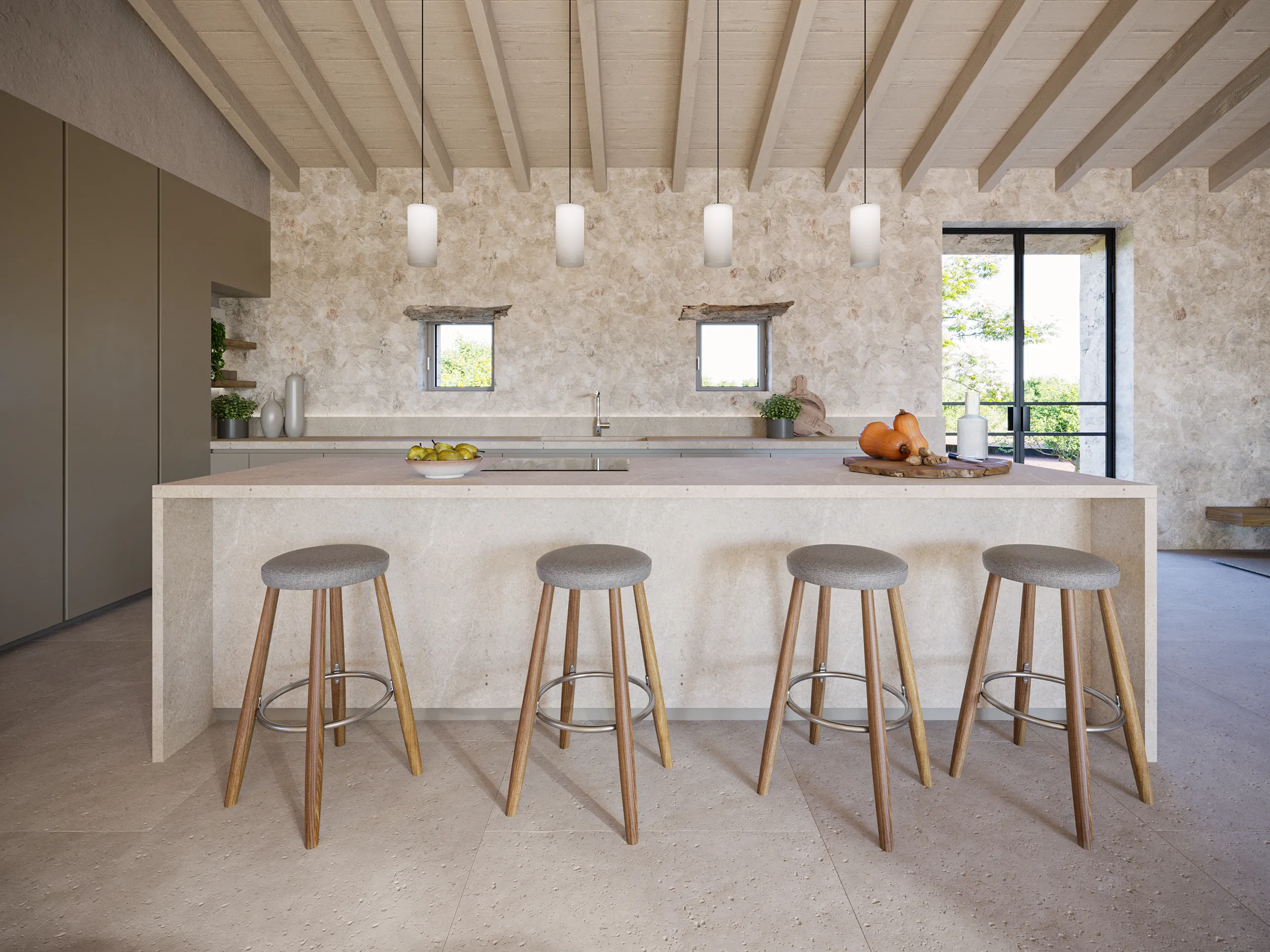 Estate Santanyi Mallorca Kitchen Hyperrealistic 3D