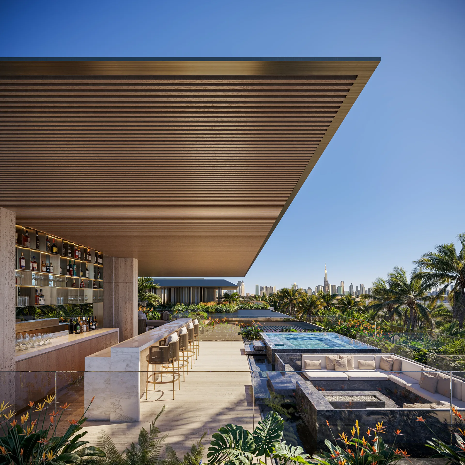 Villa La Mer Dubai cine fresca Branding Inmobiliario Render