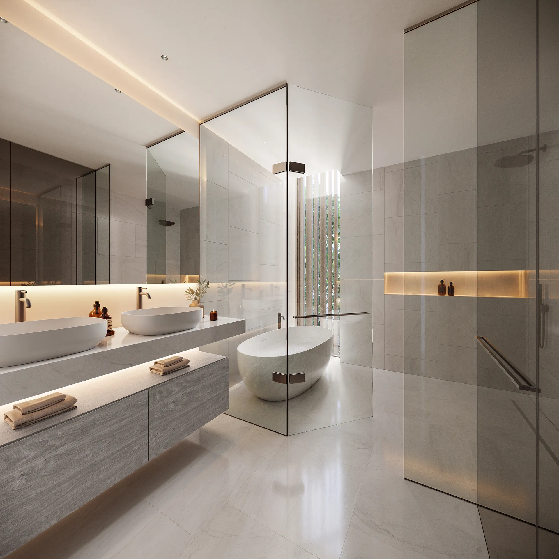 casa Dubai Baño Visualizacion fotorrealista