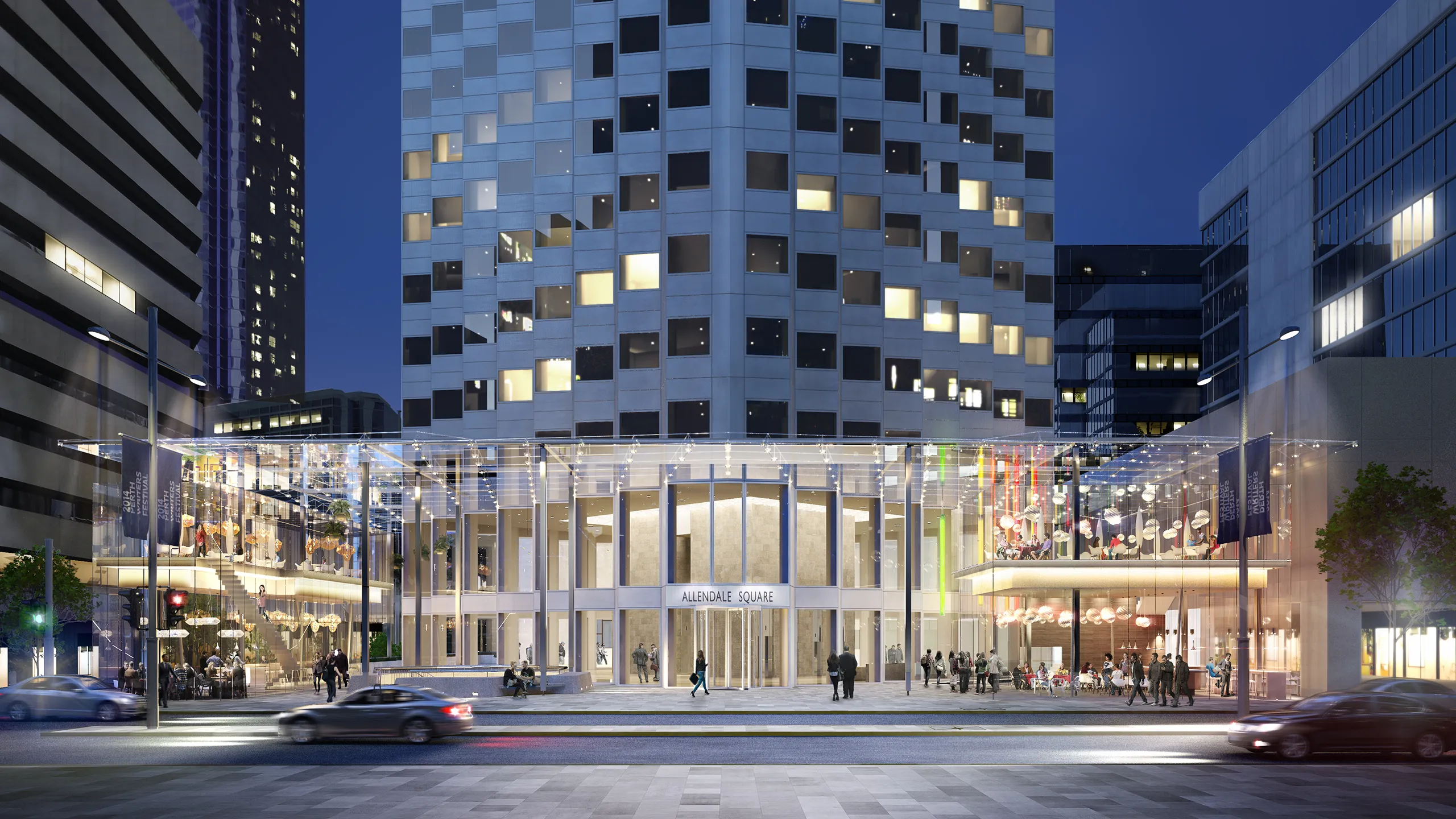 Alendalle Offices Perth Australia Fassade eye level Photorealistic Visualisation