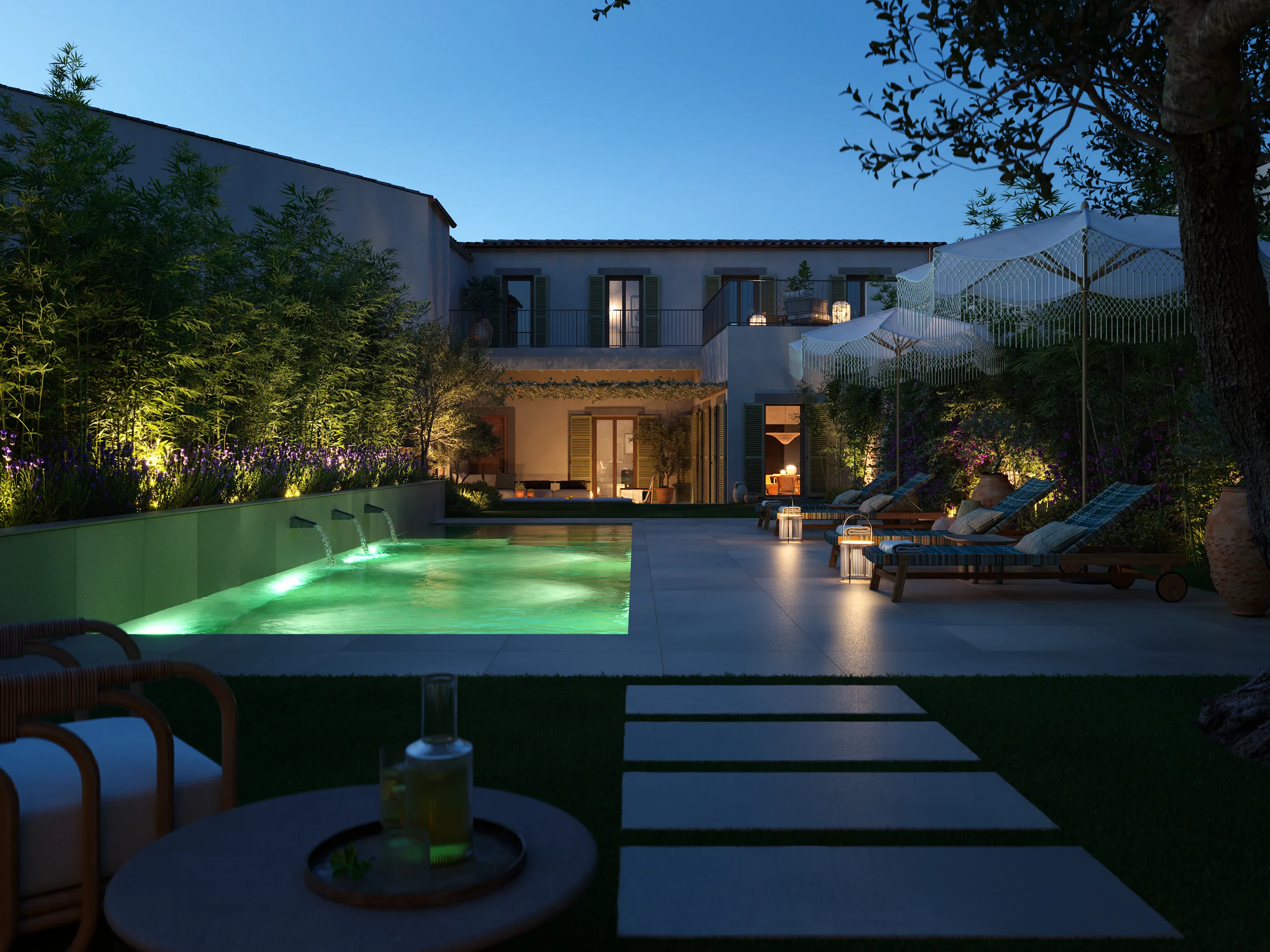 House Lloseta Mallorca Pool Renderings of Architecture