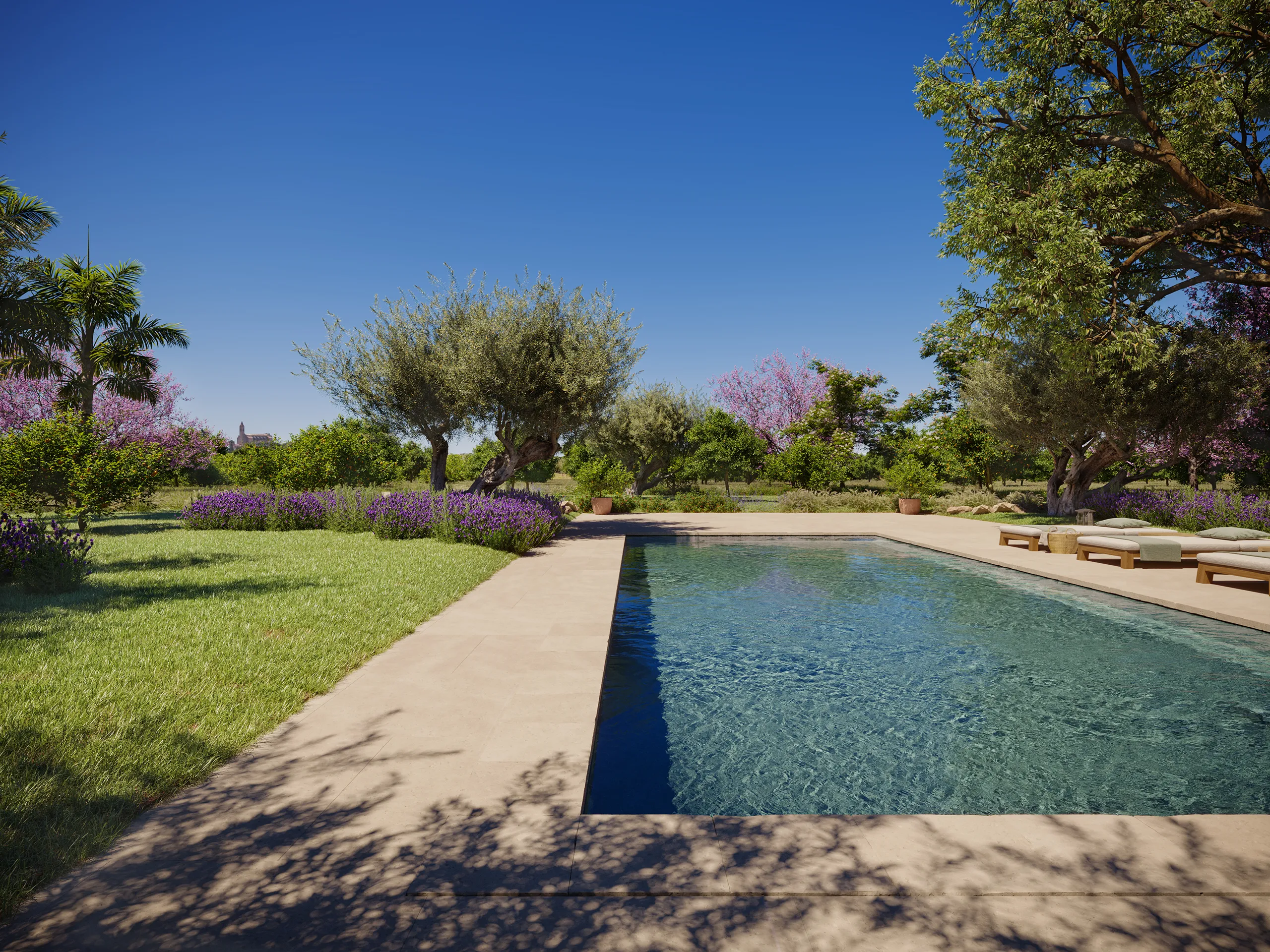 Estate Santanyi Mallorca Pool Photorealistic Visualisation