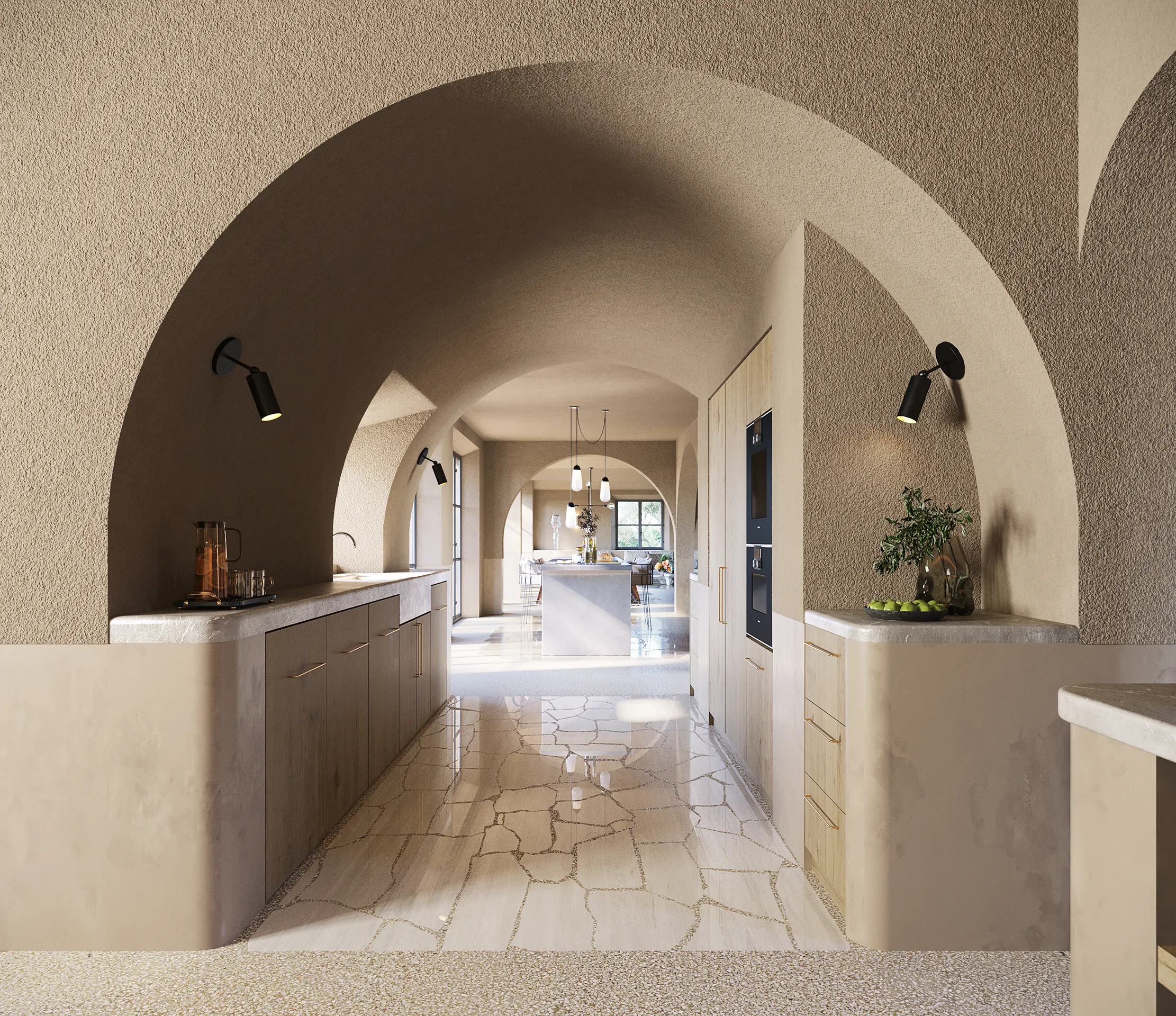 casa Sta Maria Mallorca pasillo Branding Inmobiliario Cgi