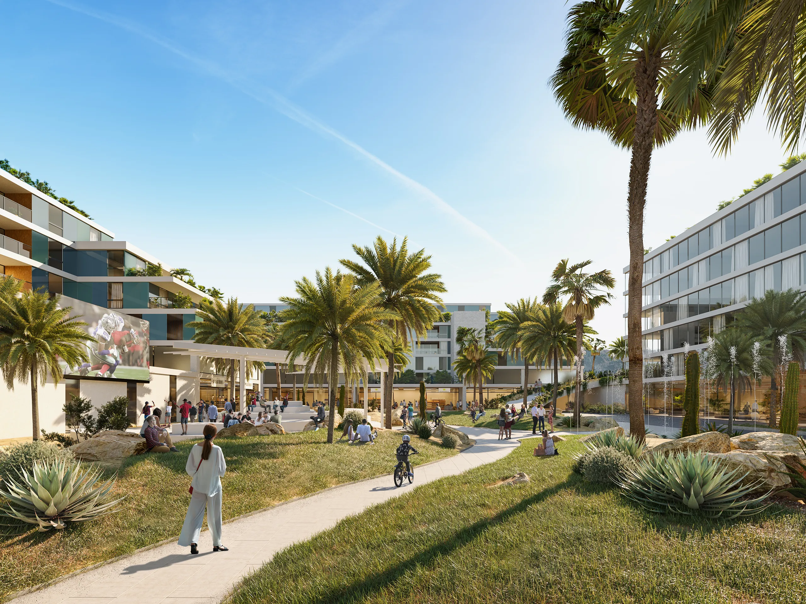 Cathedral City Housing Berkeley Usa Fassade eye level Property Branding Visualisation