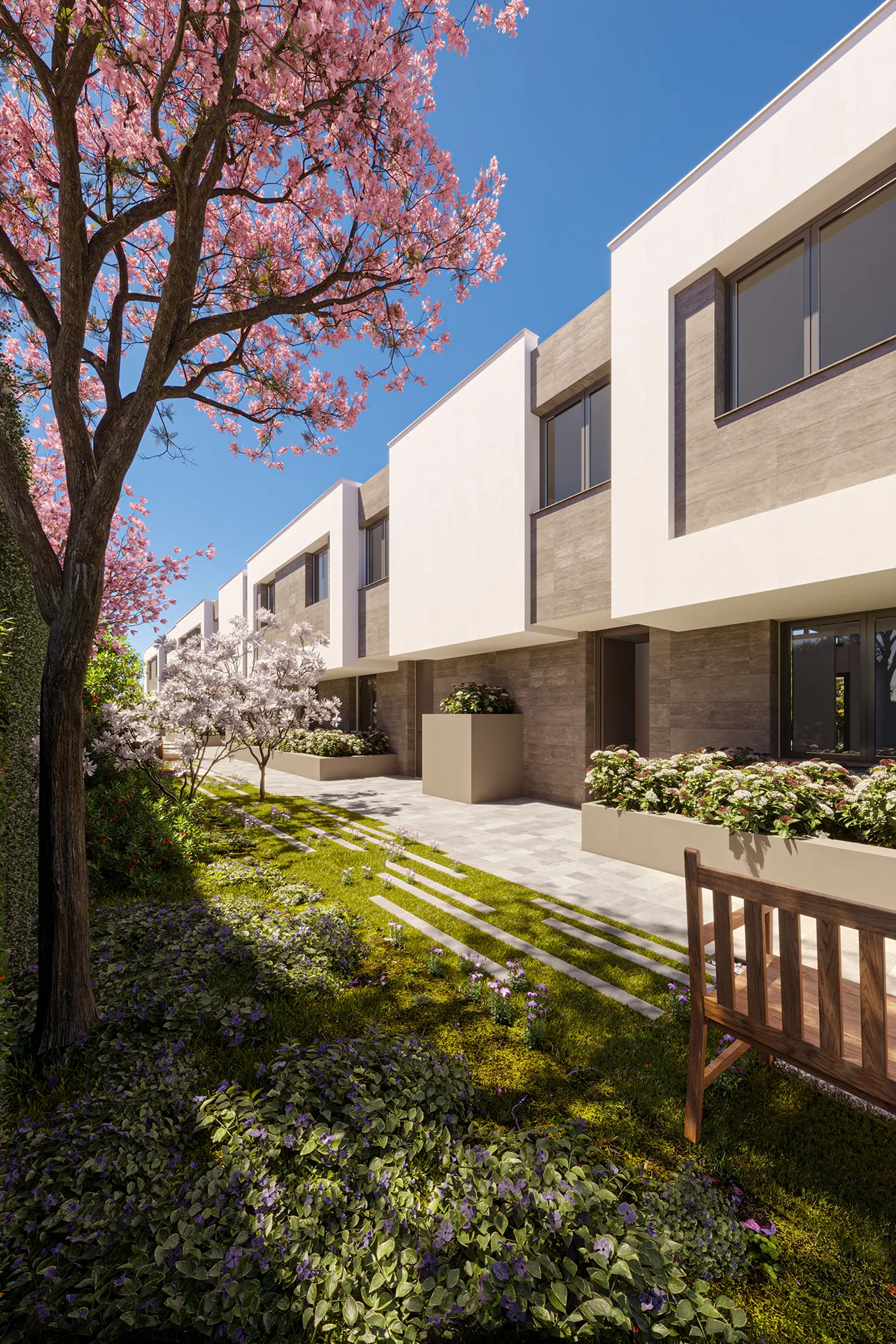 Ilex Adosado Colmenar Viejo Madrid Garden real estate renders