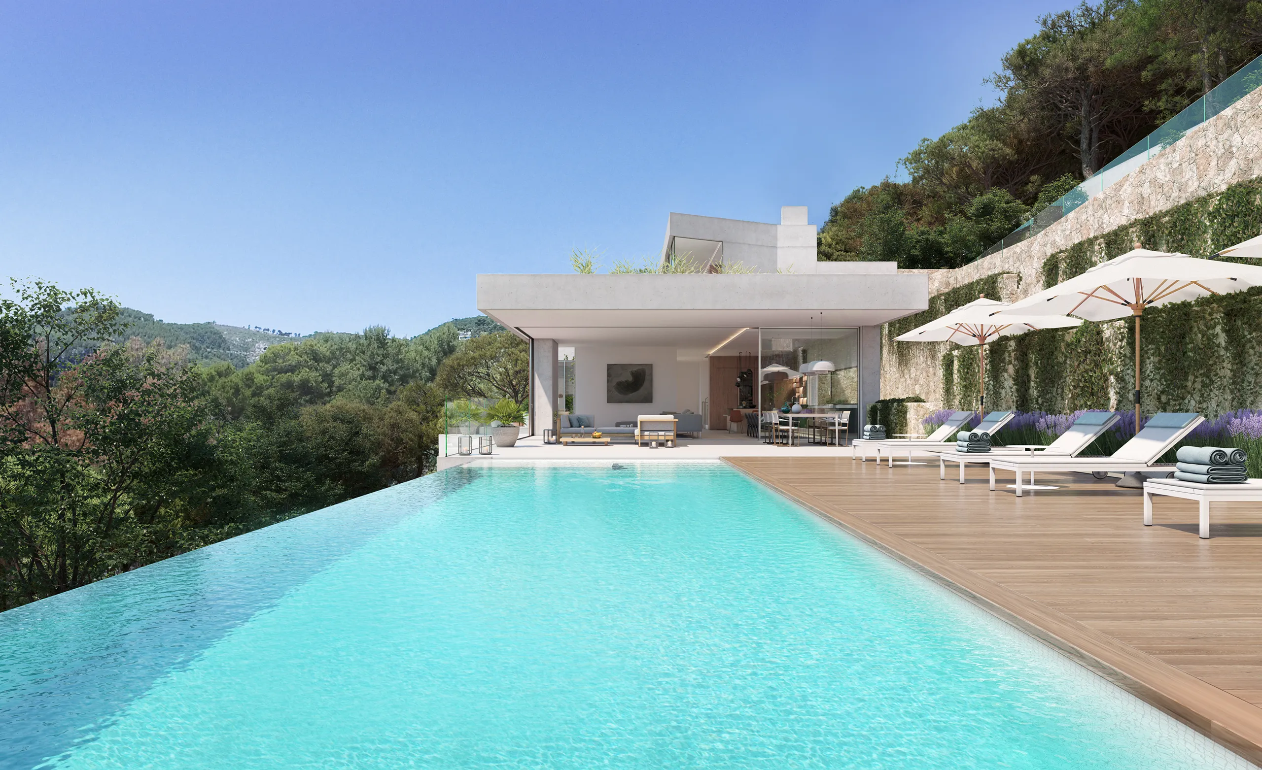 House Son Vida Mallorca Pool Photorealistics Cgi