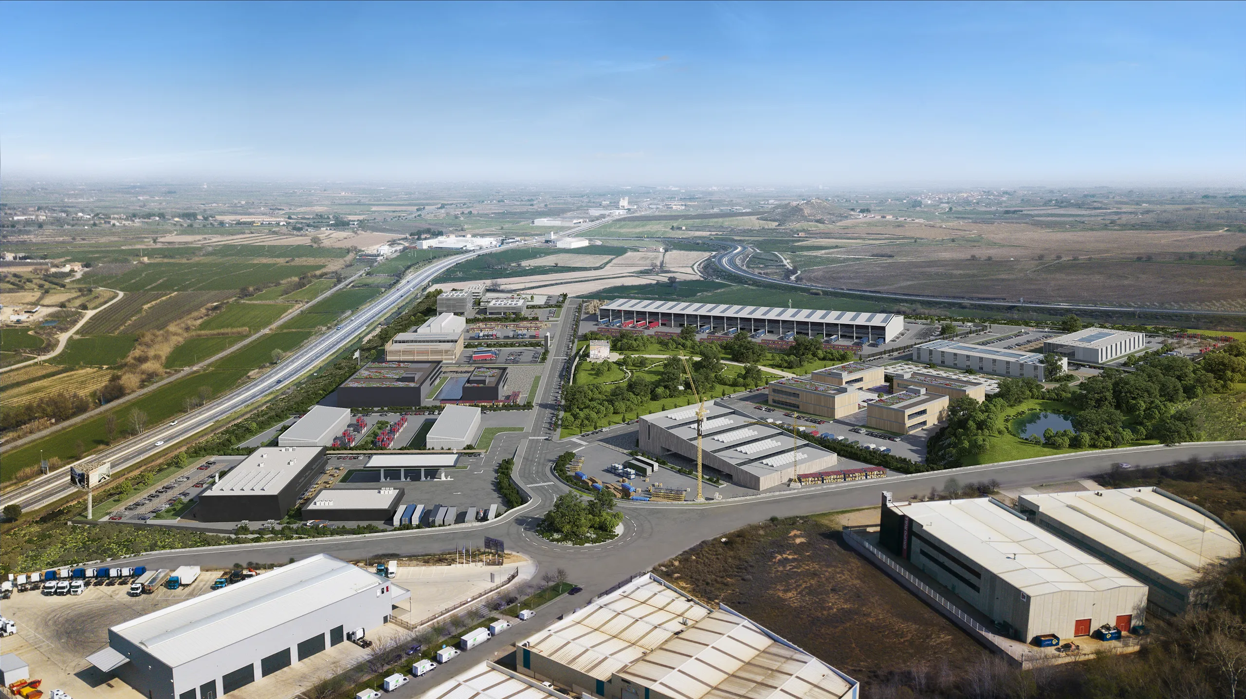 Sur 35 Masterplan Lleida Lleida Aerial view Architectural Renders