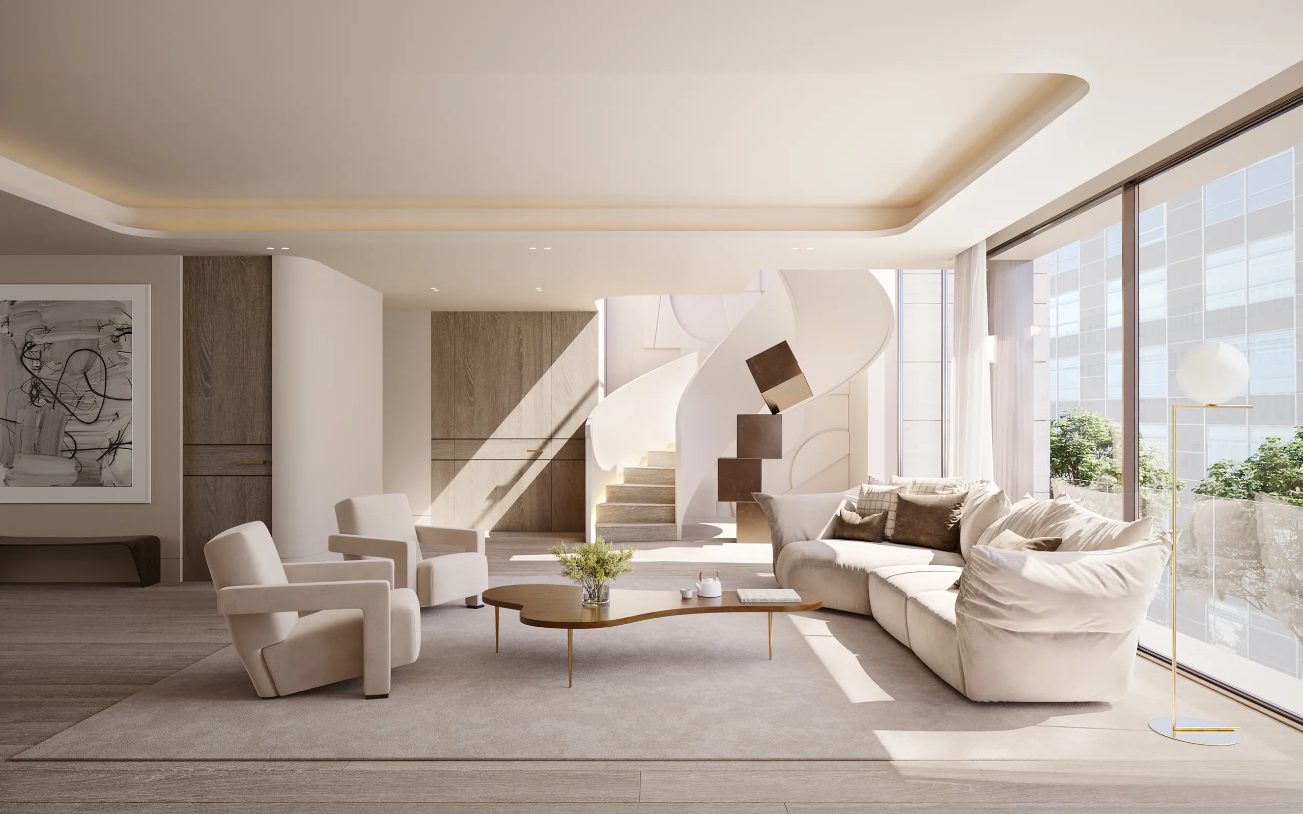 Viviendas Luxury Madrid Living Photorealistic Visualisation