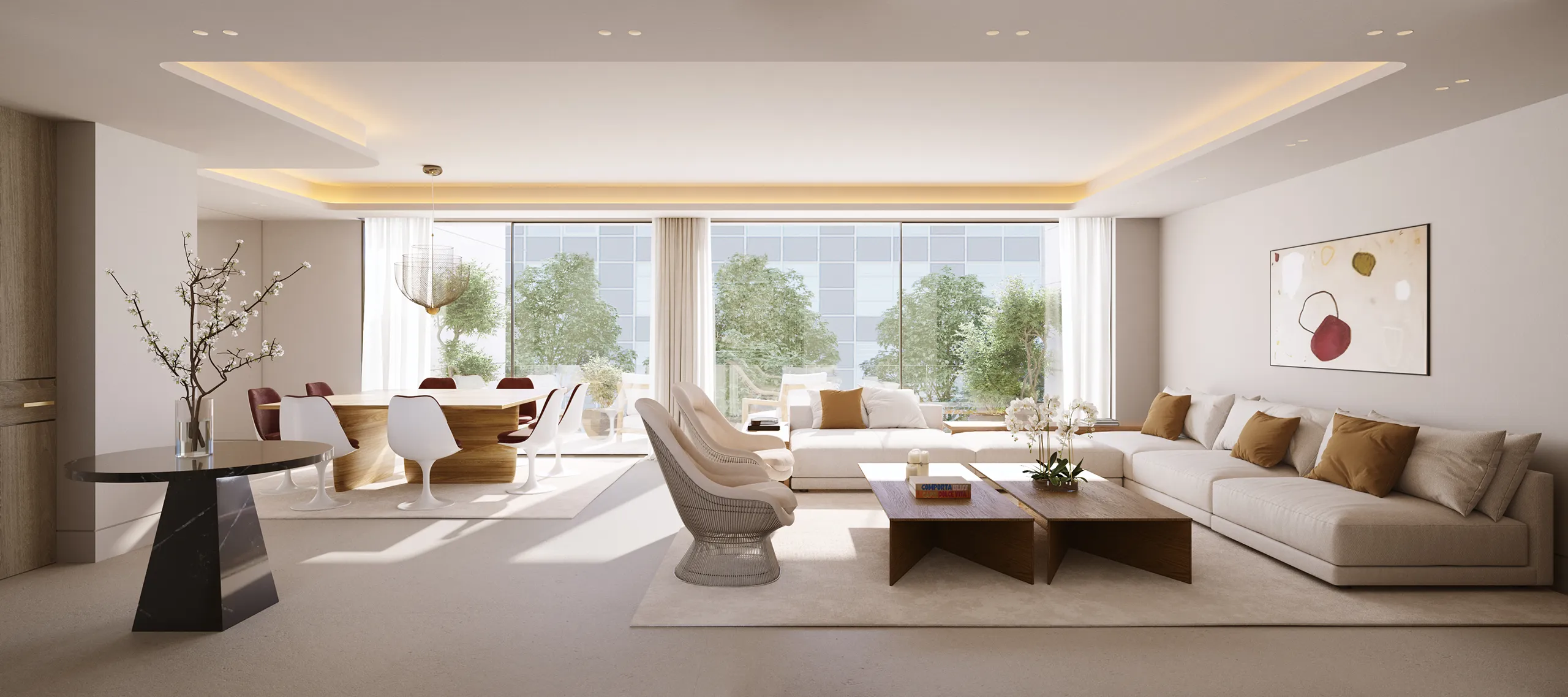 Viviendas Luxury Madrid Living Architecture Rendering