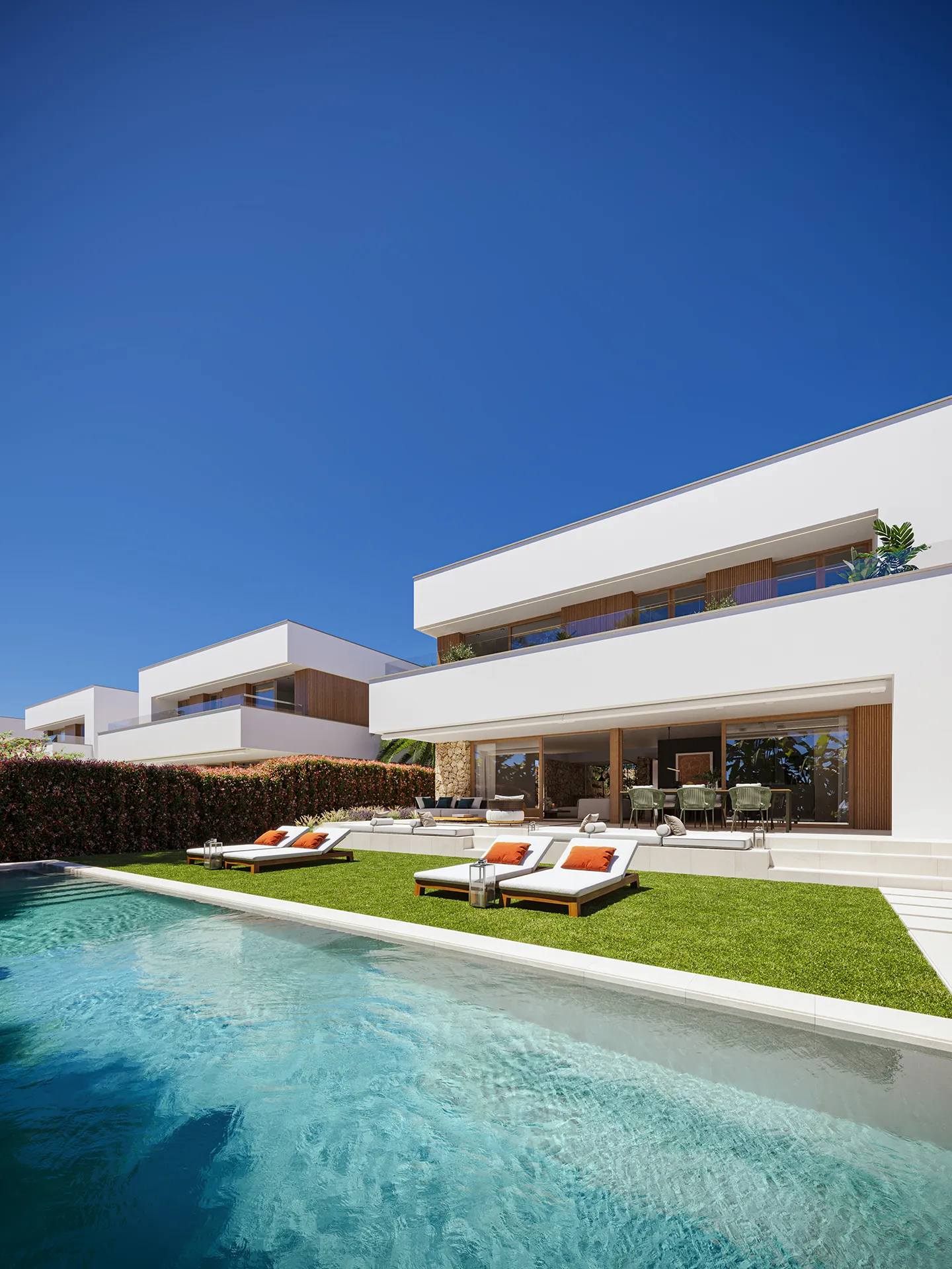 Casa Sitges Barcelona piscina Visualizacion arquitectonicas