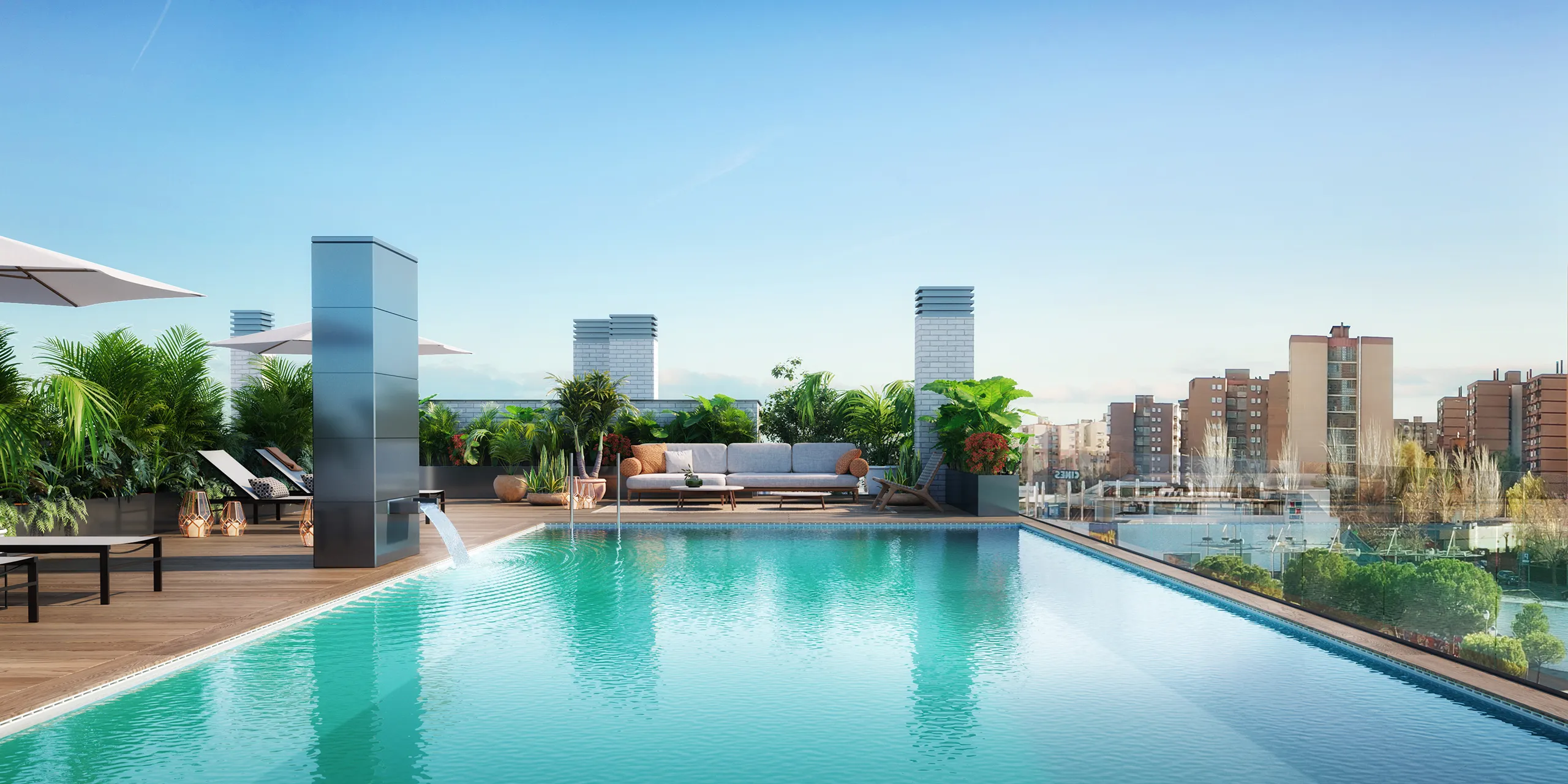 Viviendas Coslada Madrid Pool Architectural Visualisation