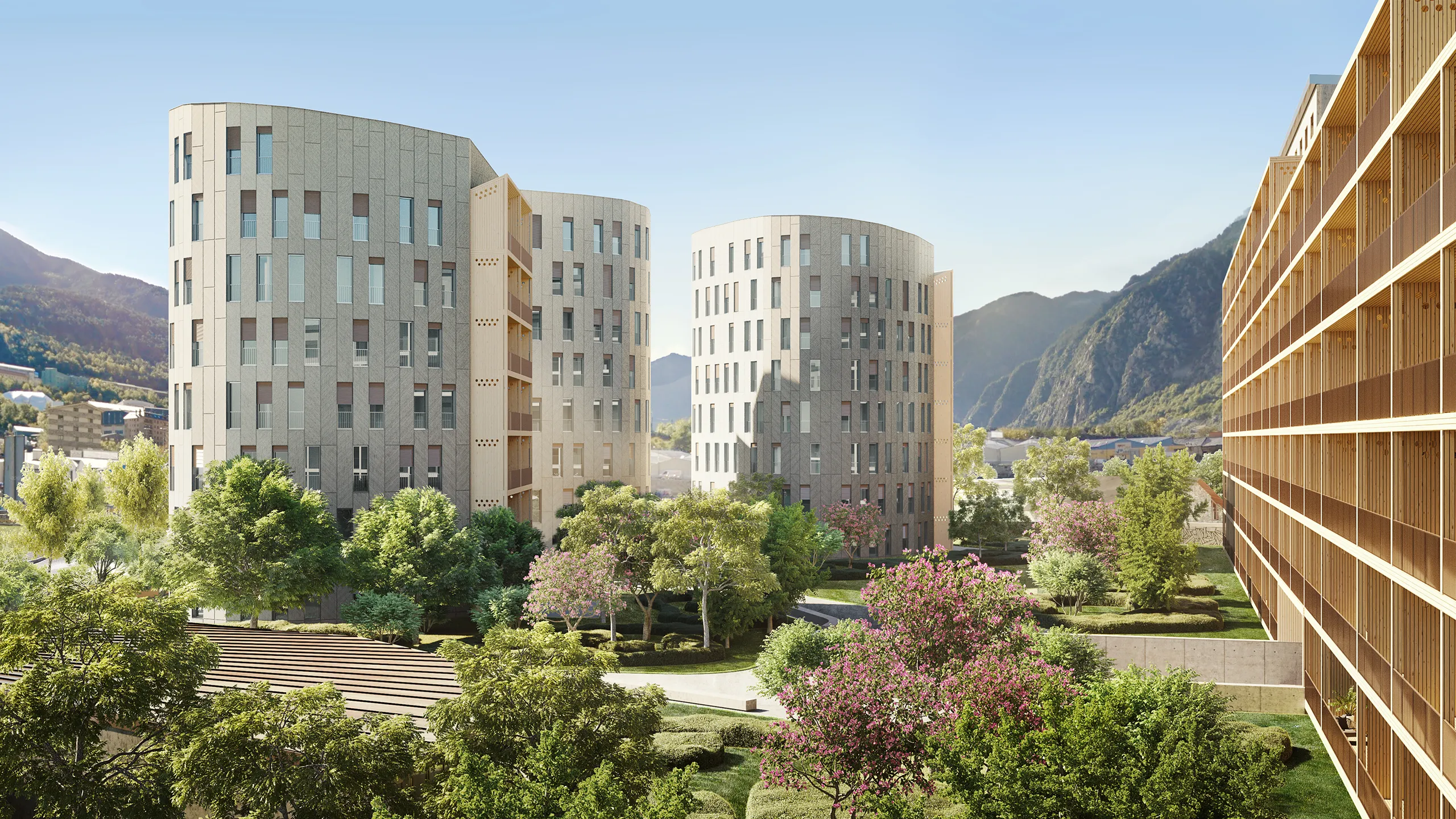 Viviendas Andorra La Bella Andorra Fassade eye level Architecture Vr