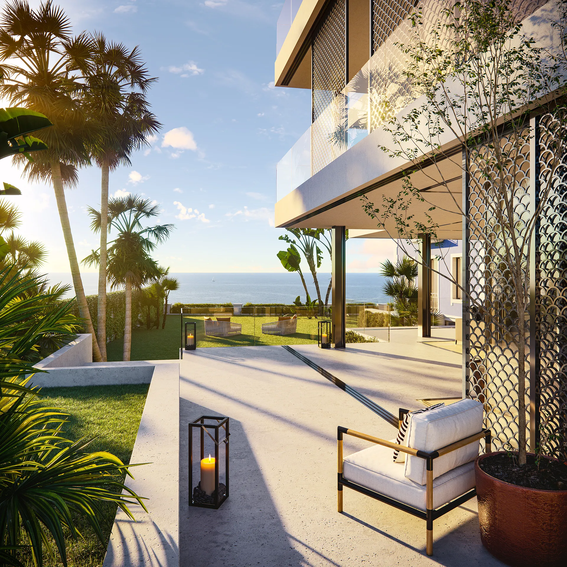 Avencas Housing Lisboa Portugal Patio photorealistic render