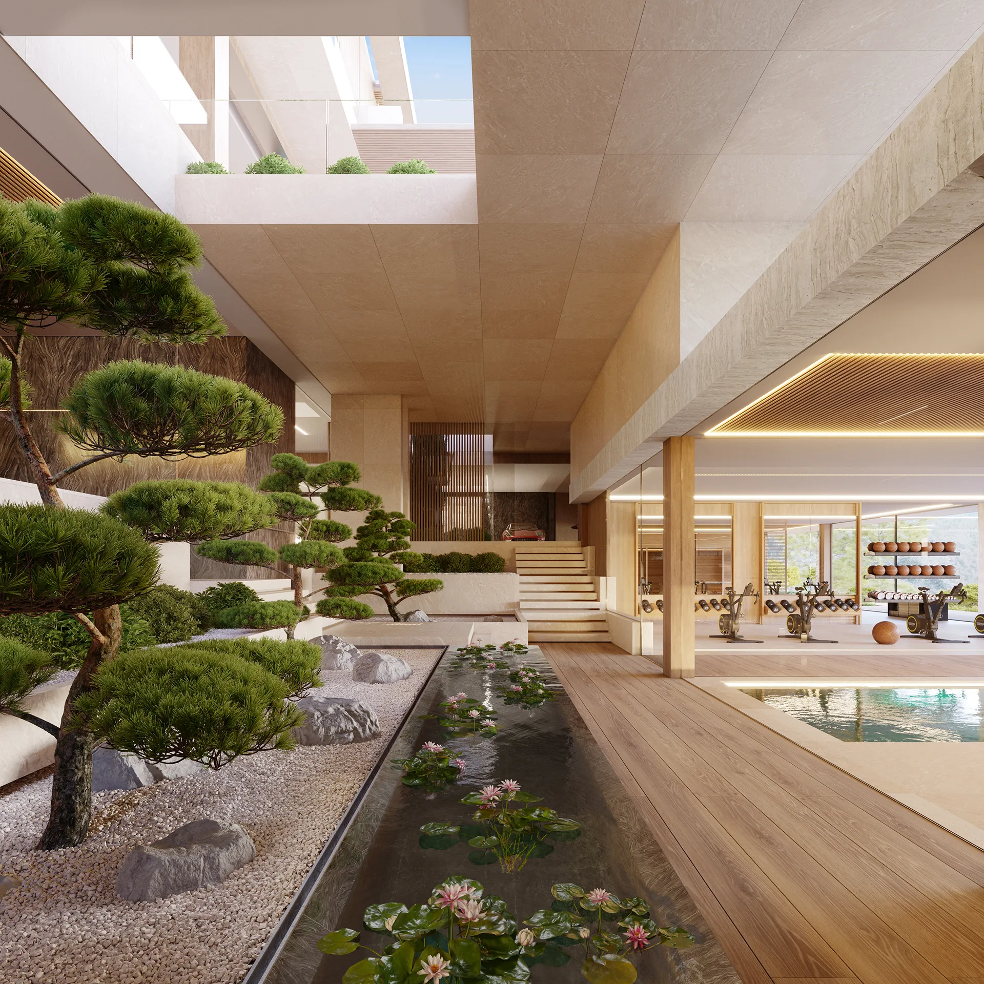 Estate Las Brisas Andratx Mallorca Common Areas Architectural Visualization