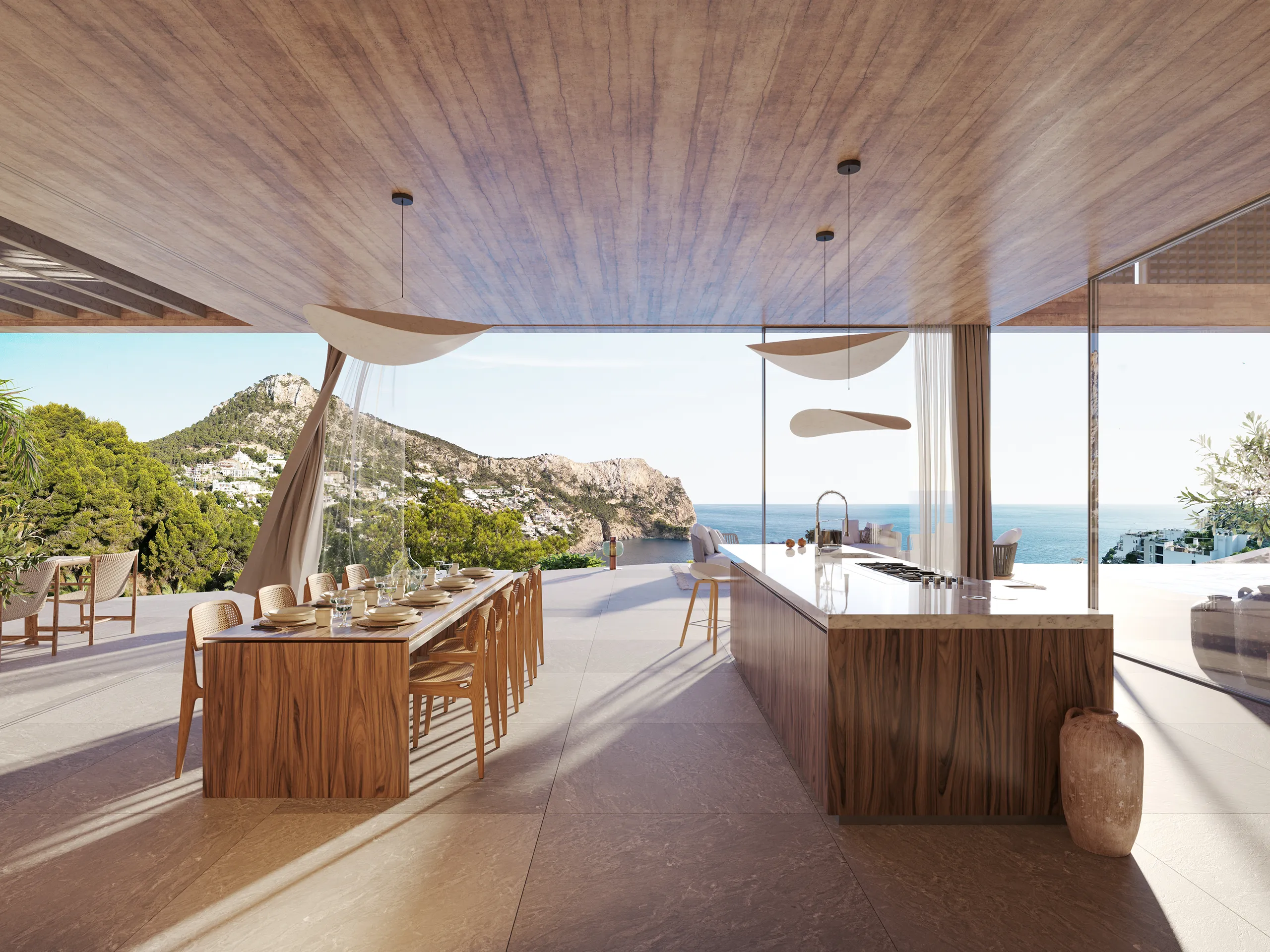 Villa Las Brisas Andratx Mallorca Outdoor Kitchen Hyperrealistic Renders
