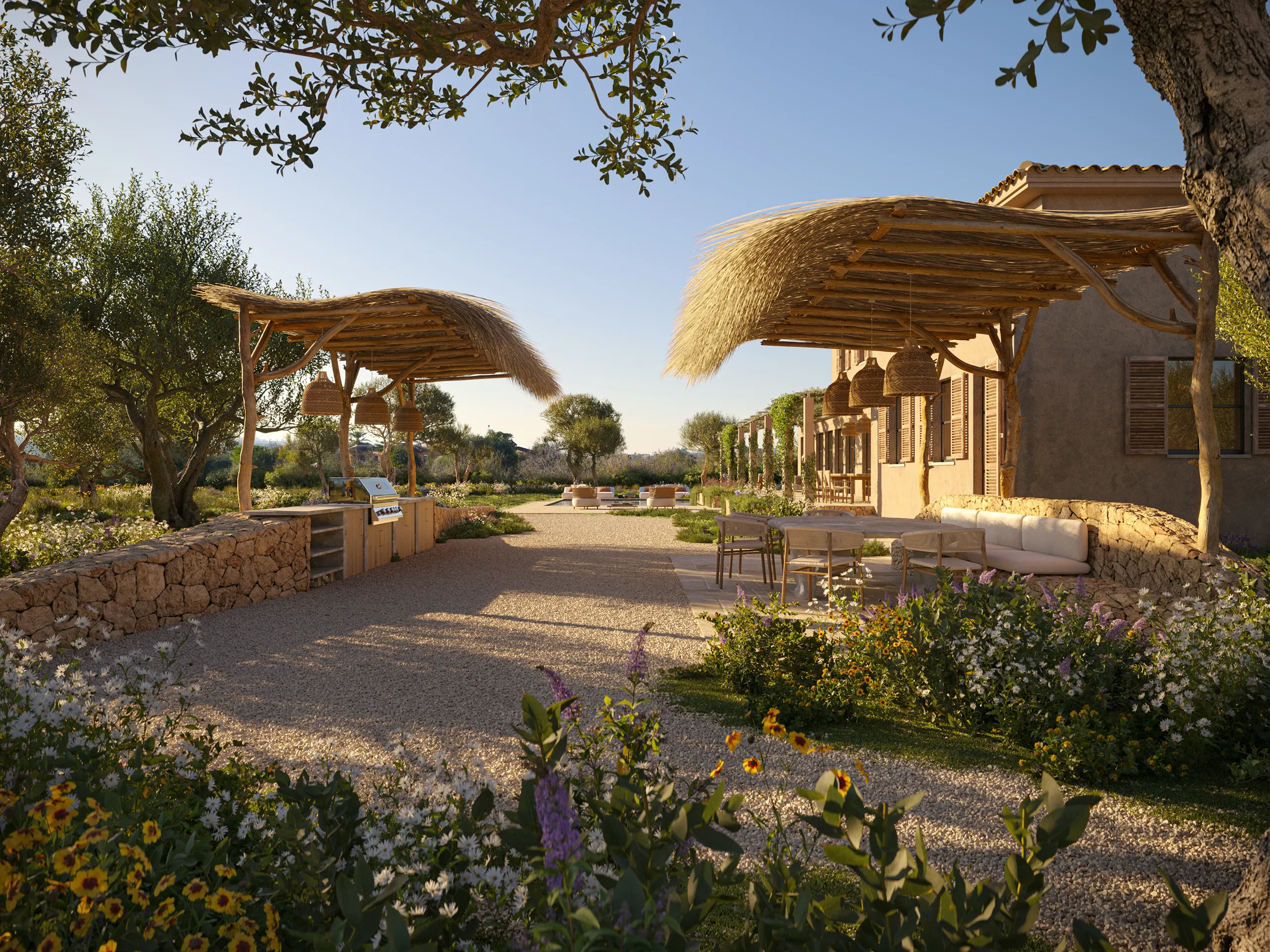 casa Sta Maria Mallorca pergola Inmobiliario Visualizacion