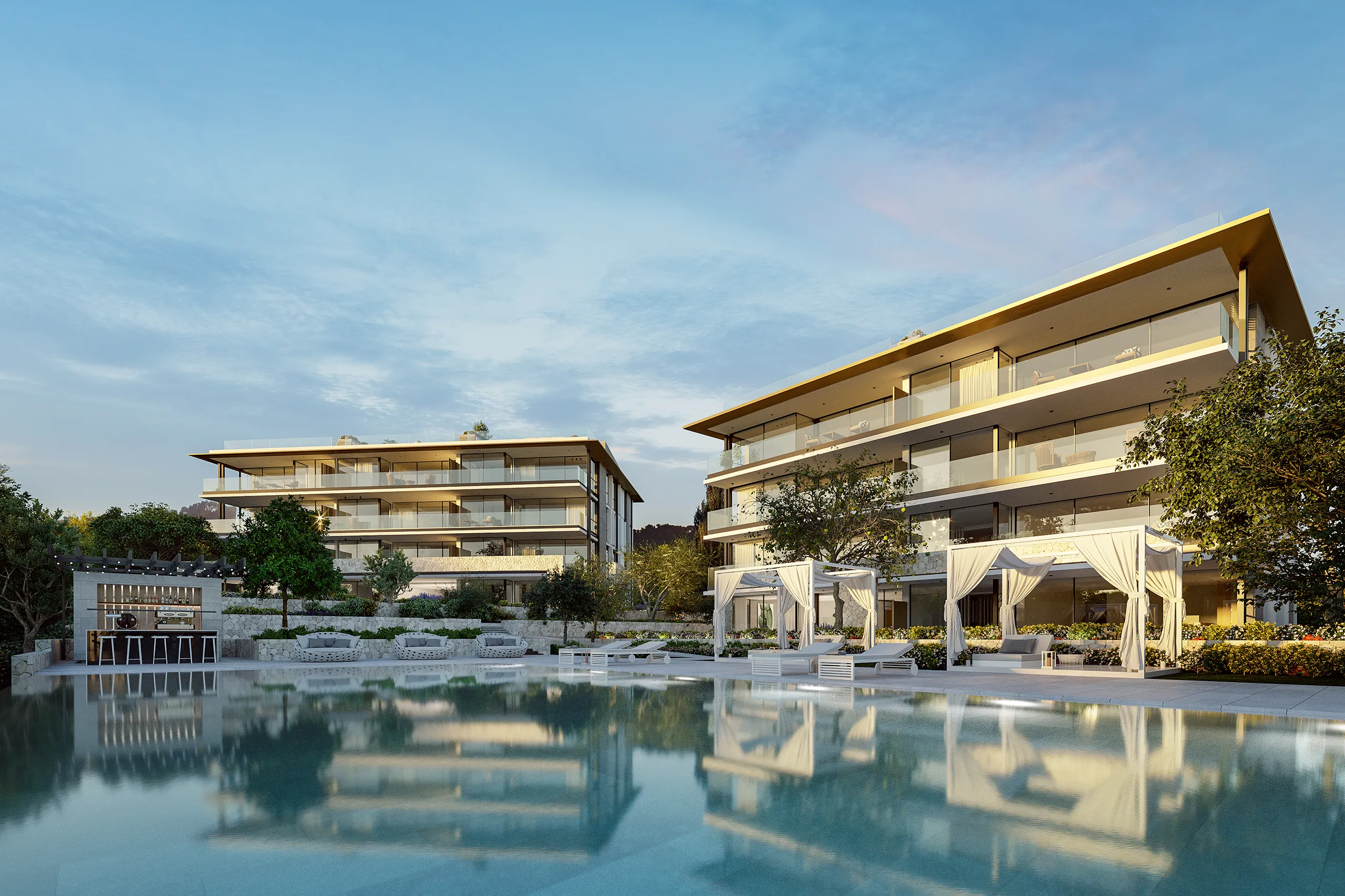 apartamento Costa Den Blanes Mallorca Fachada render fotorrealista