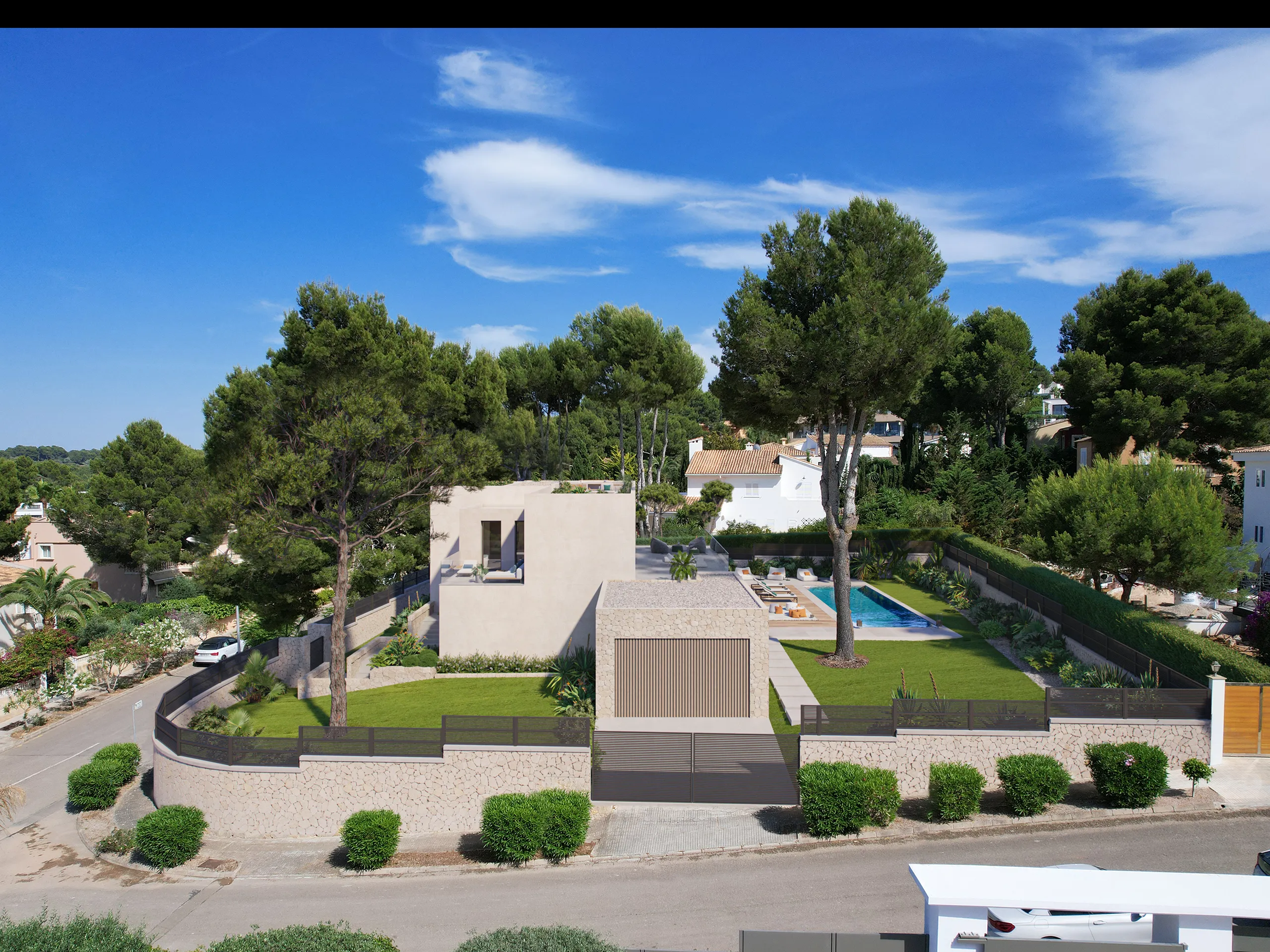 House Sta Ponca Mallorca Aerial view 3D Real Estate