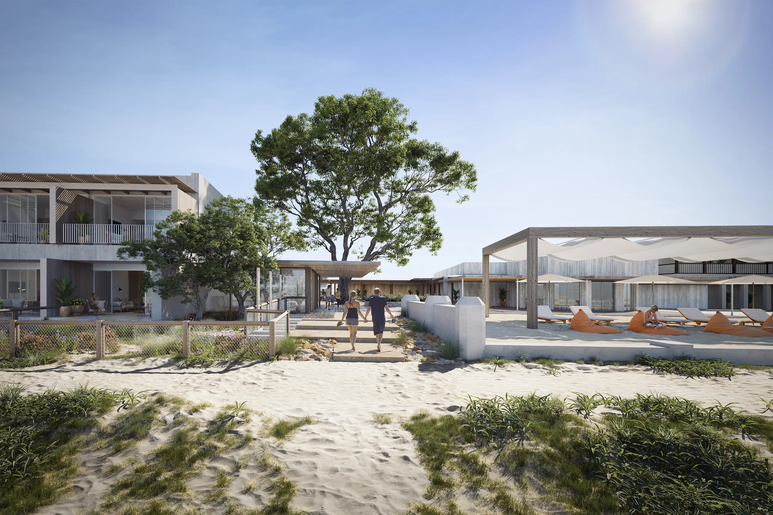 Hotel Rottnest Island Australia Vista aerea Branding Inmobiliario Renders