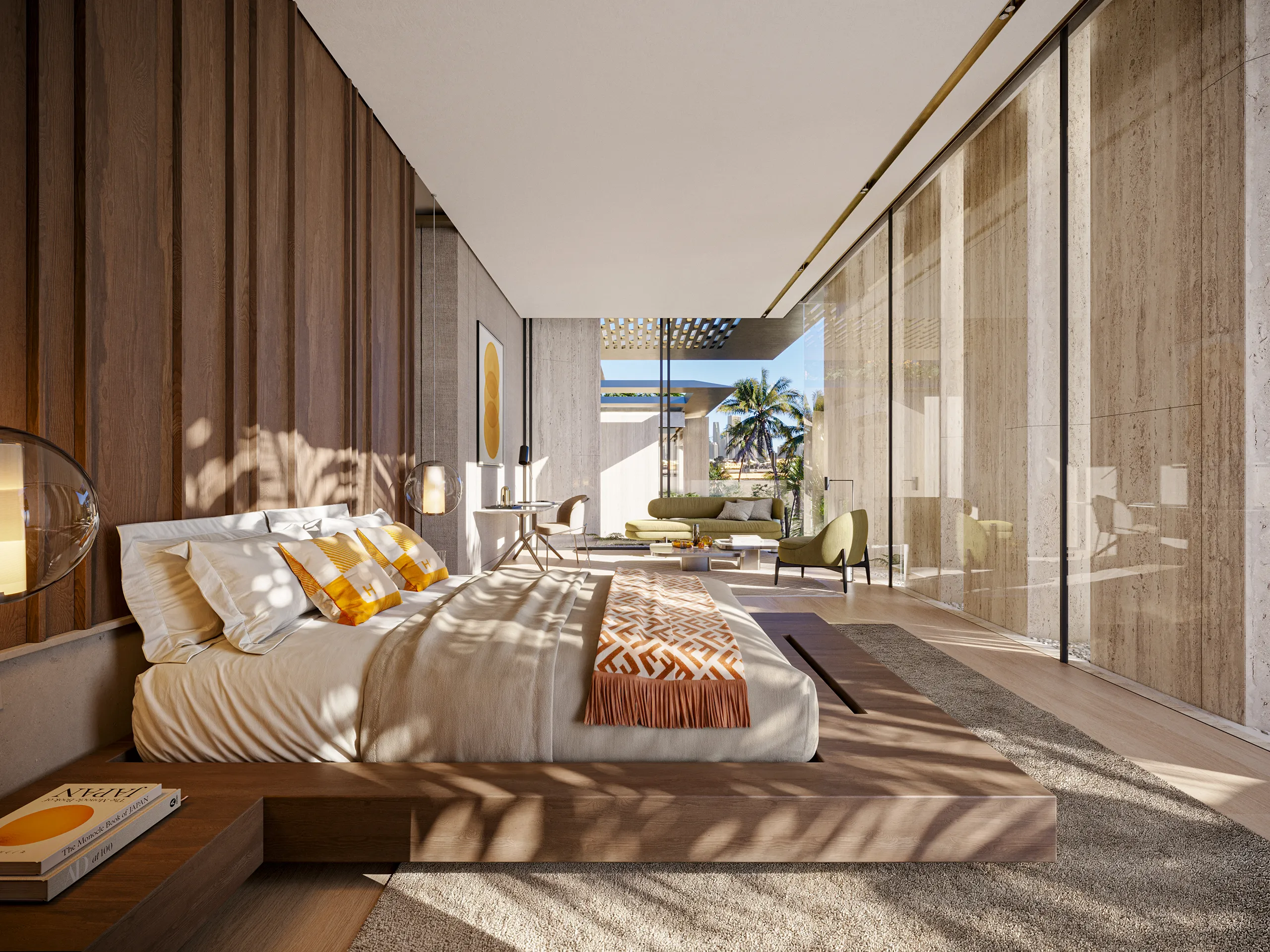 Villa La Mer Dubai Dormitorio Branding Inmobiliario Renders