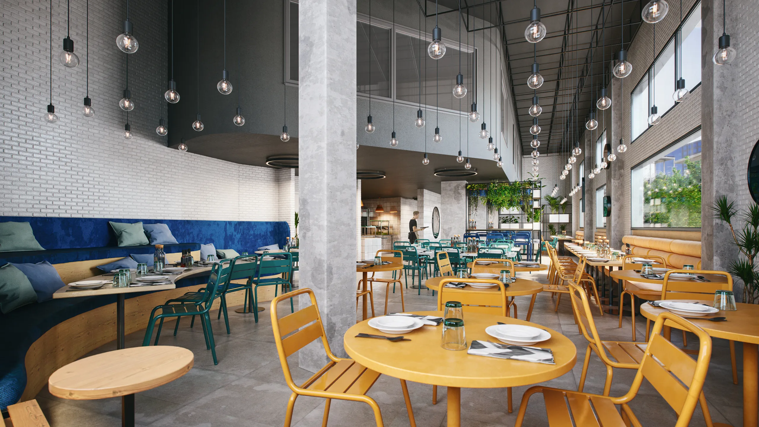 Residencia Students Barcelona Dining Architectural 3D