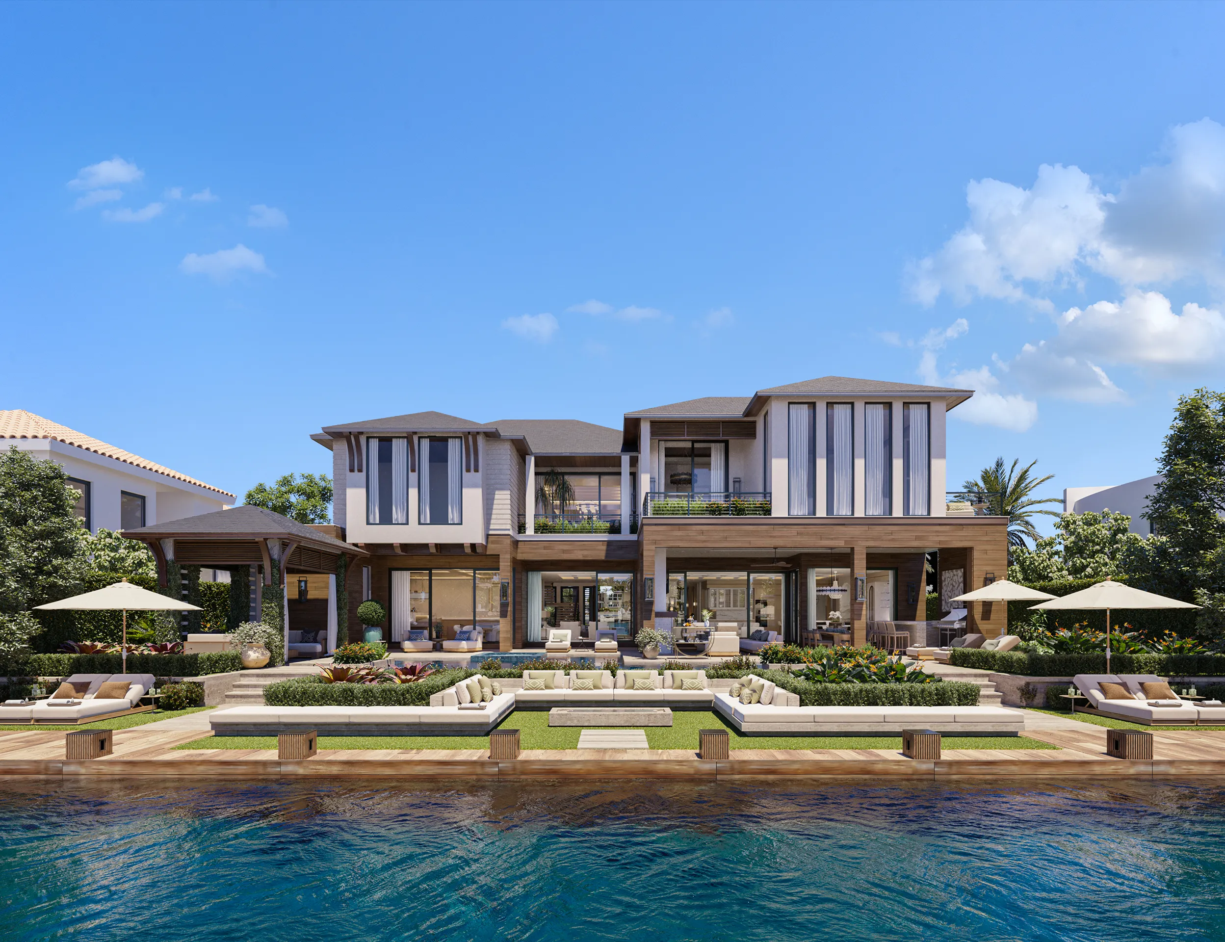 Villa Fort Lauderdale Usa Fassade eye level Property Branding Rendering
